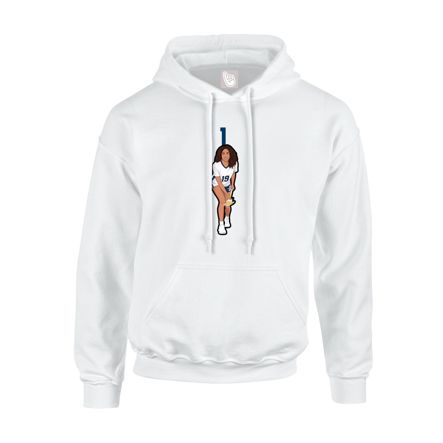 Hoodie — Number Top in White
