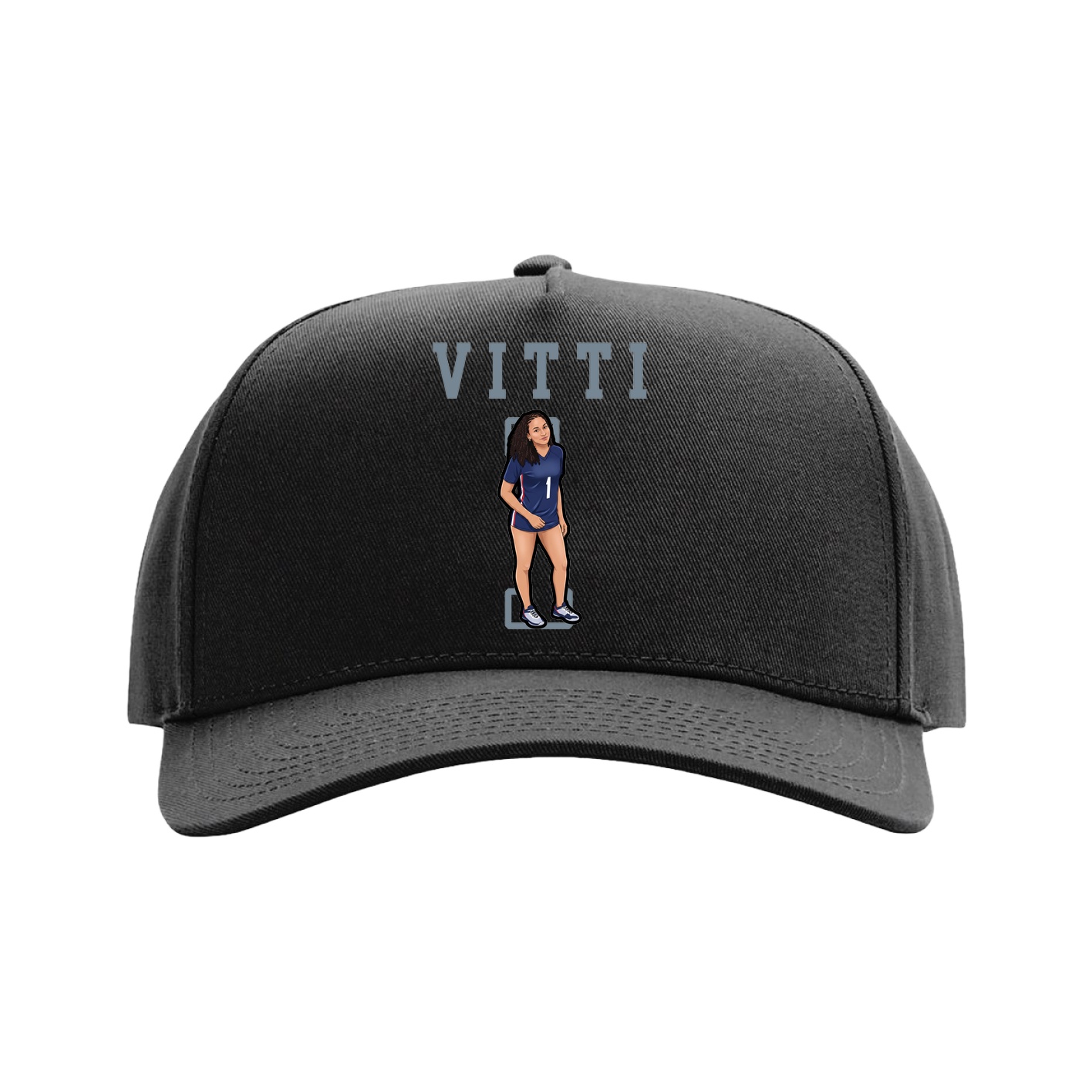 Full Fabric Five-Panel Champ Cap — Shirsey in Black