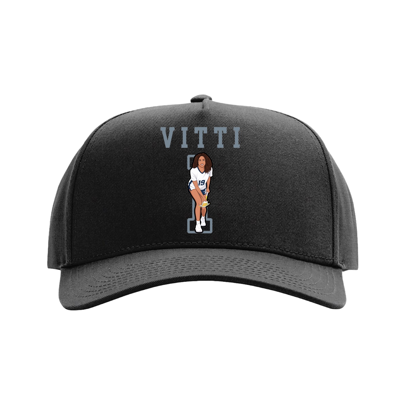 Full Fabric Five-Panel Champ Cap — Shirsey in Black