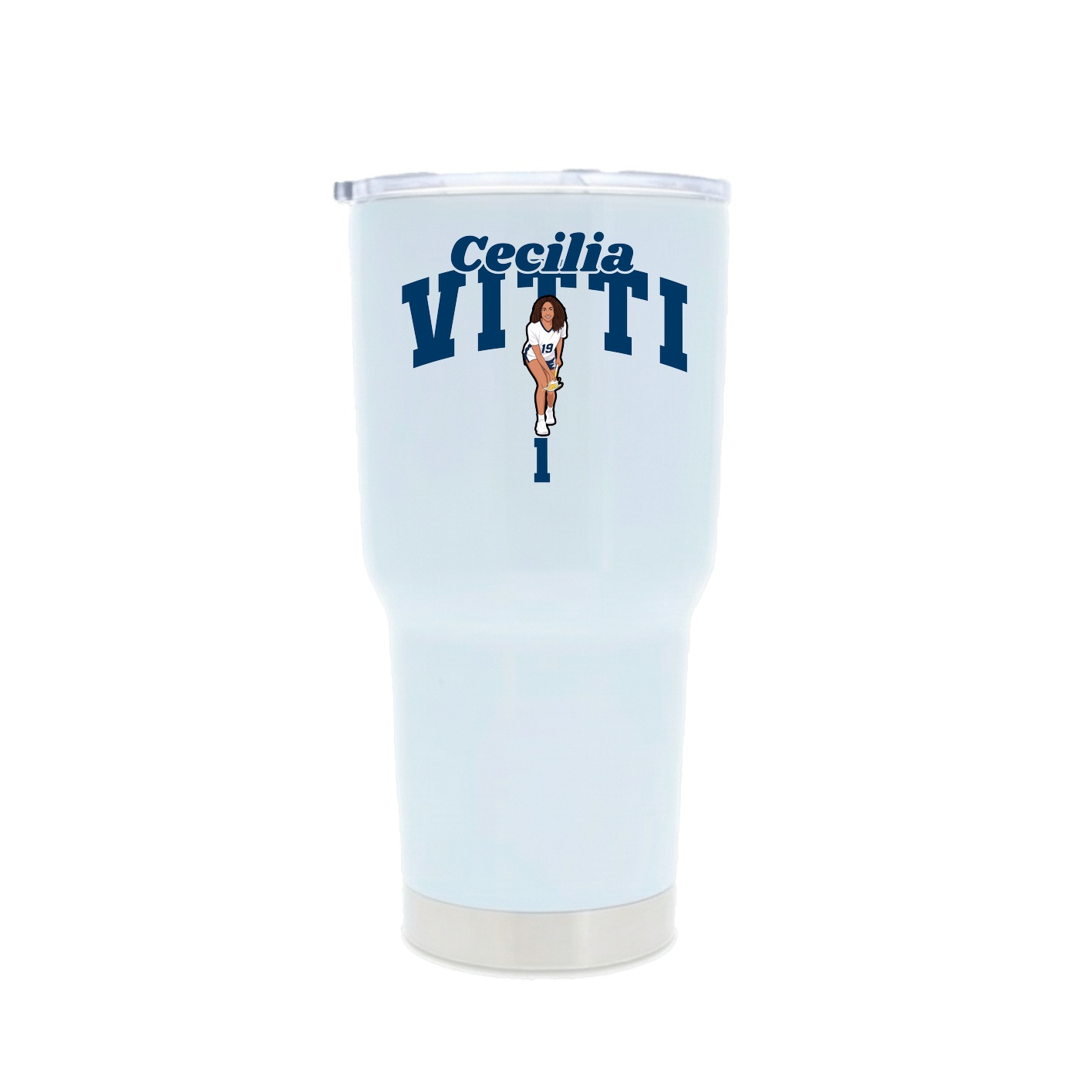 30oz Stainless Steel Tumbler — Signature Arch in White