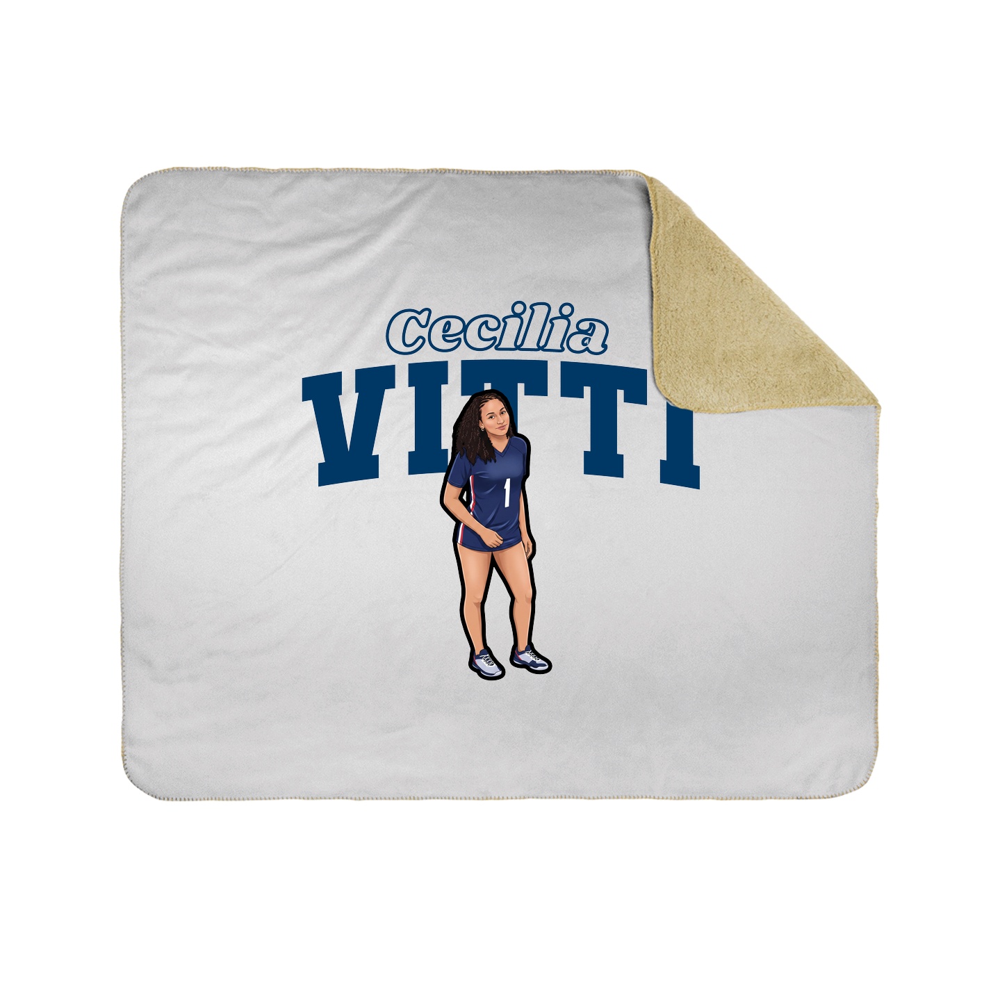 Throw Blanket — Name Arch in White
