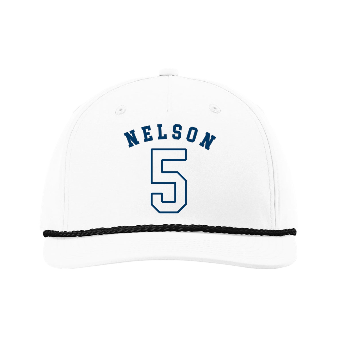 Five-Panel Classic Rope Cap — Shirsey Arch in White