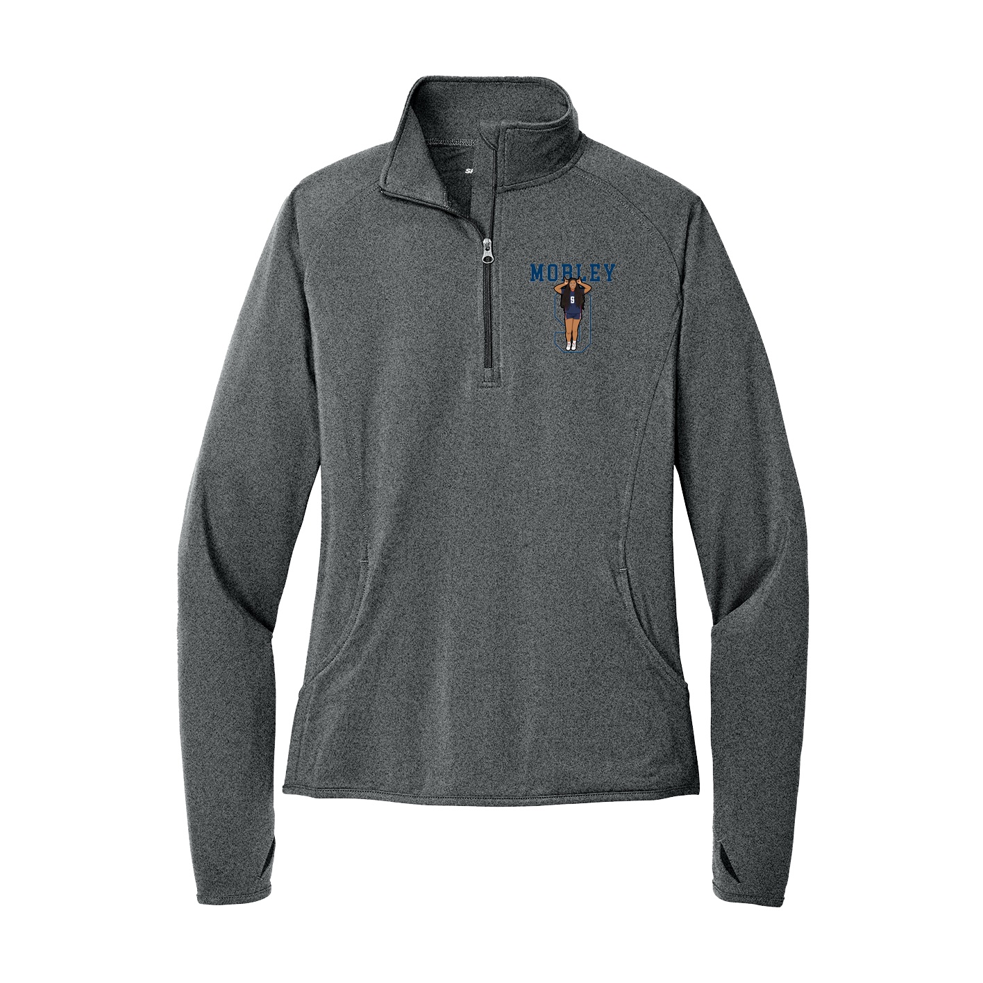 Women's Q-Zip Pullover — Shirsey in Grey