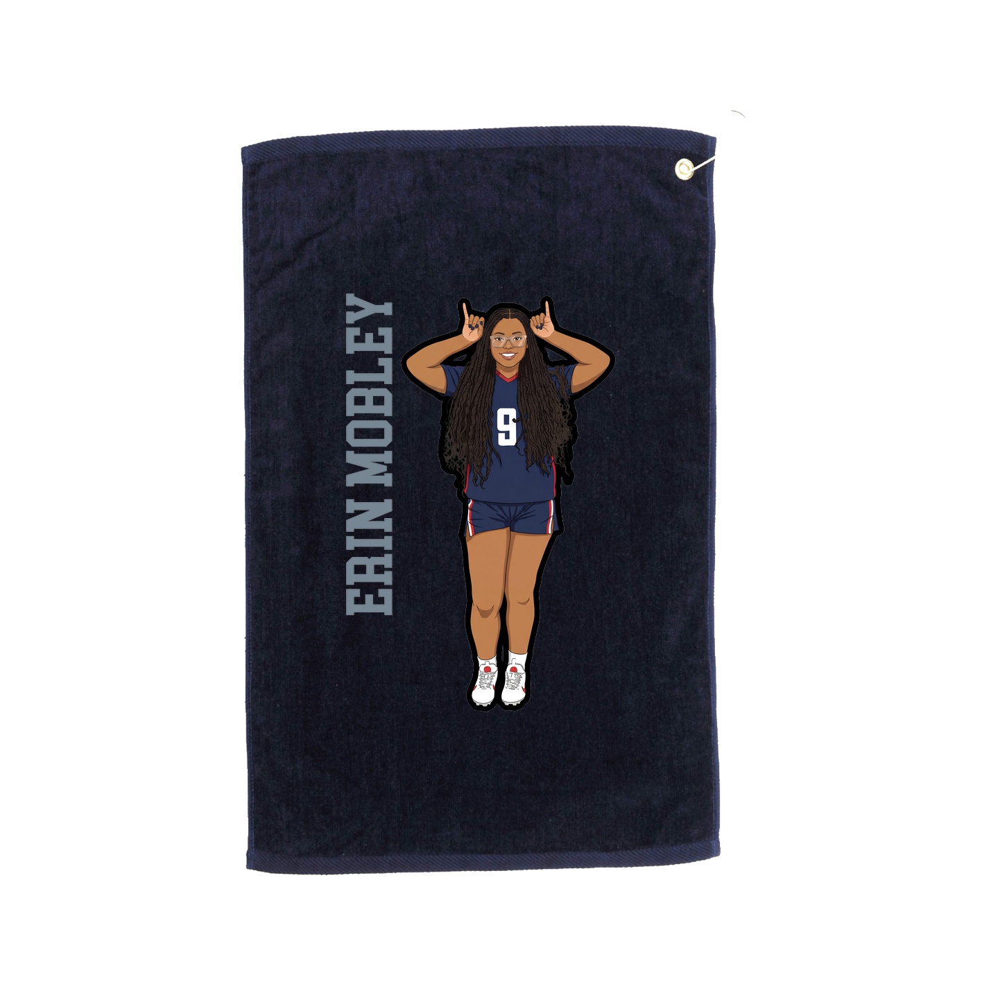Golf Towel — Name Vertical in Navy