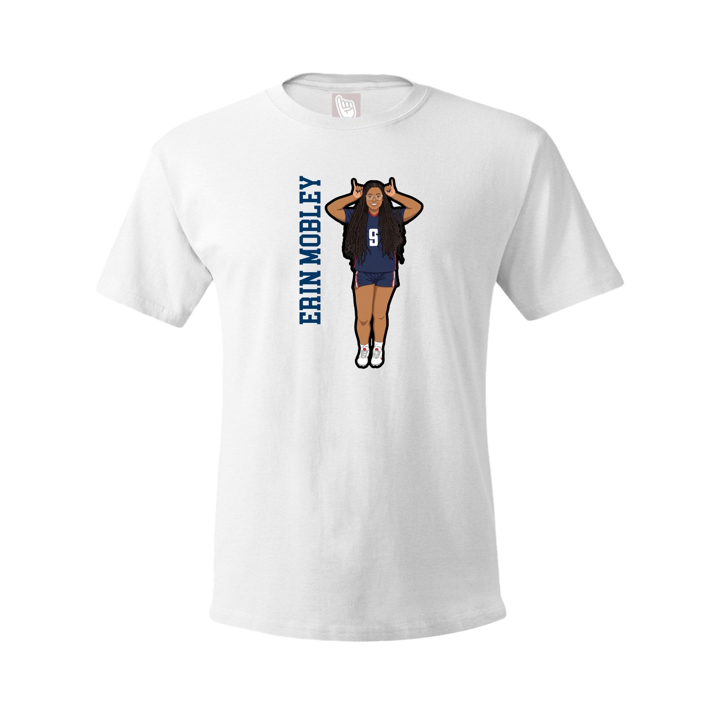 Tee — Name Vertical in White