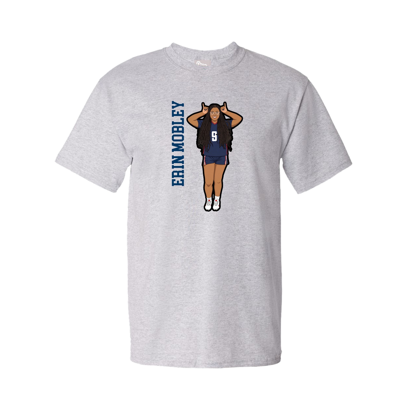 Youth Tee — Name Vertical in Grey