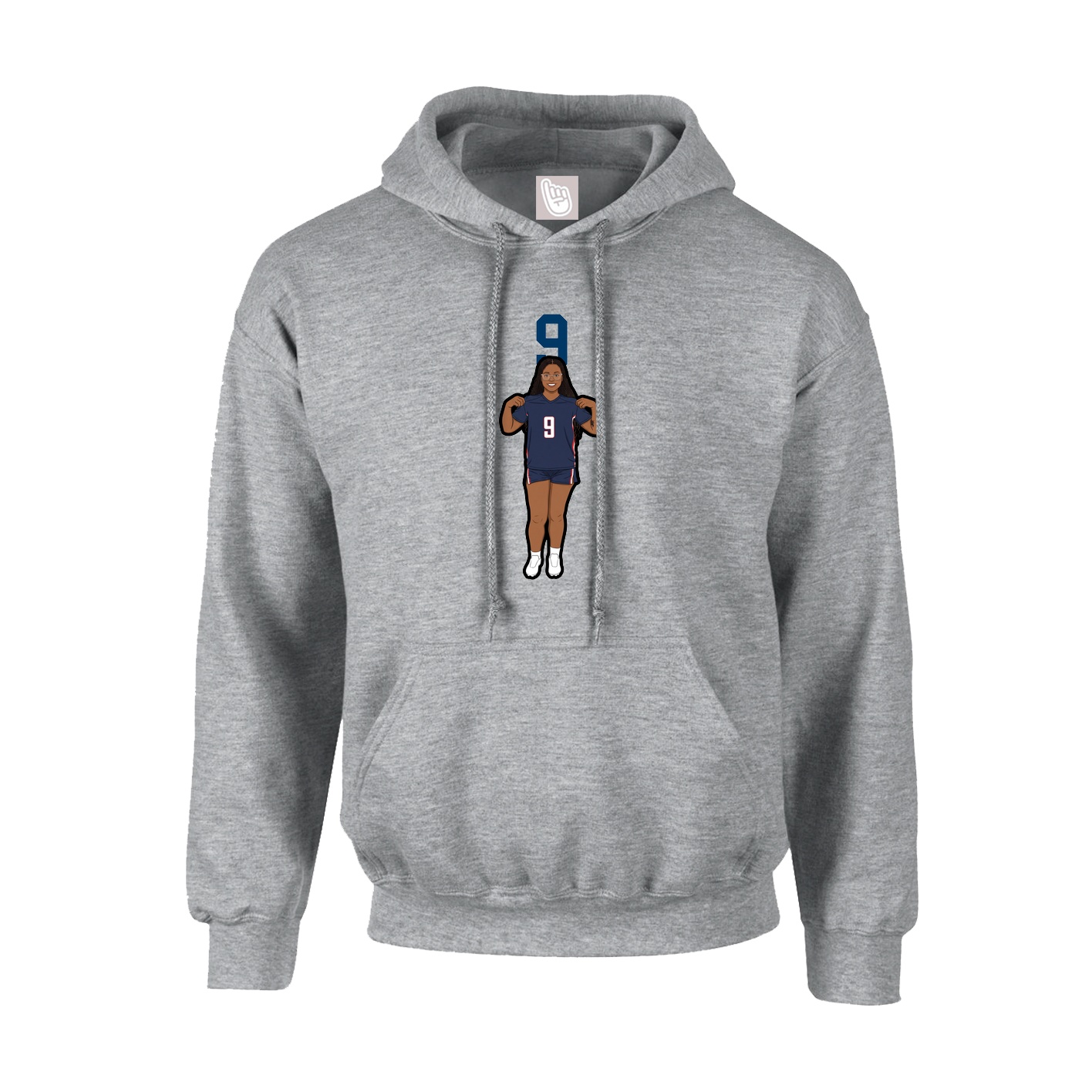 Hoodie — Number Top in Grey