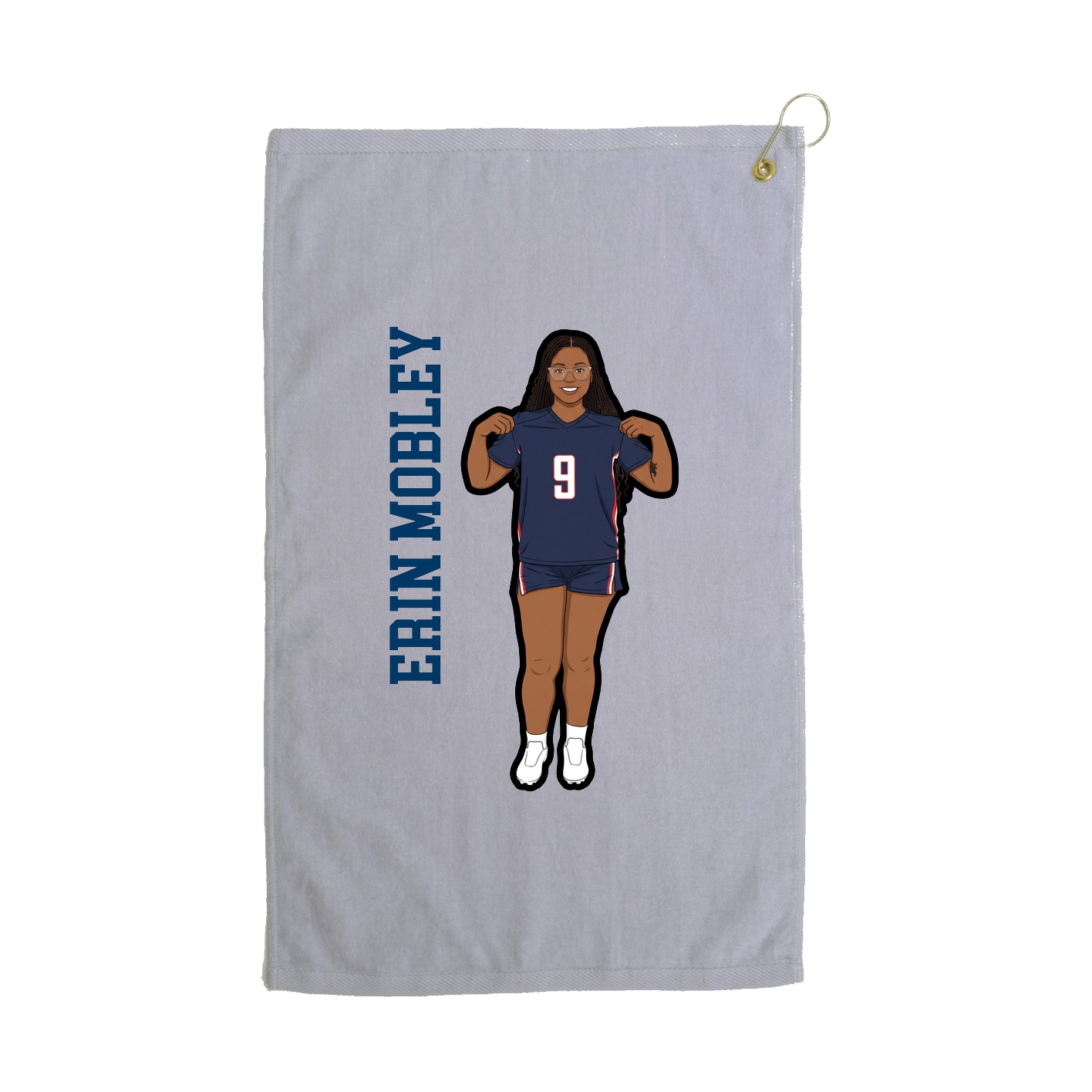 Golf Towel — Name Vertical in Grey