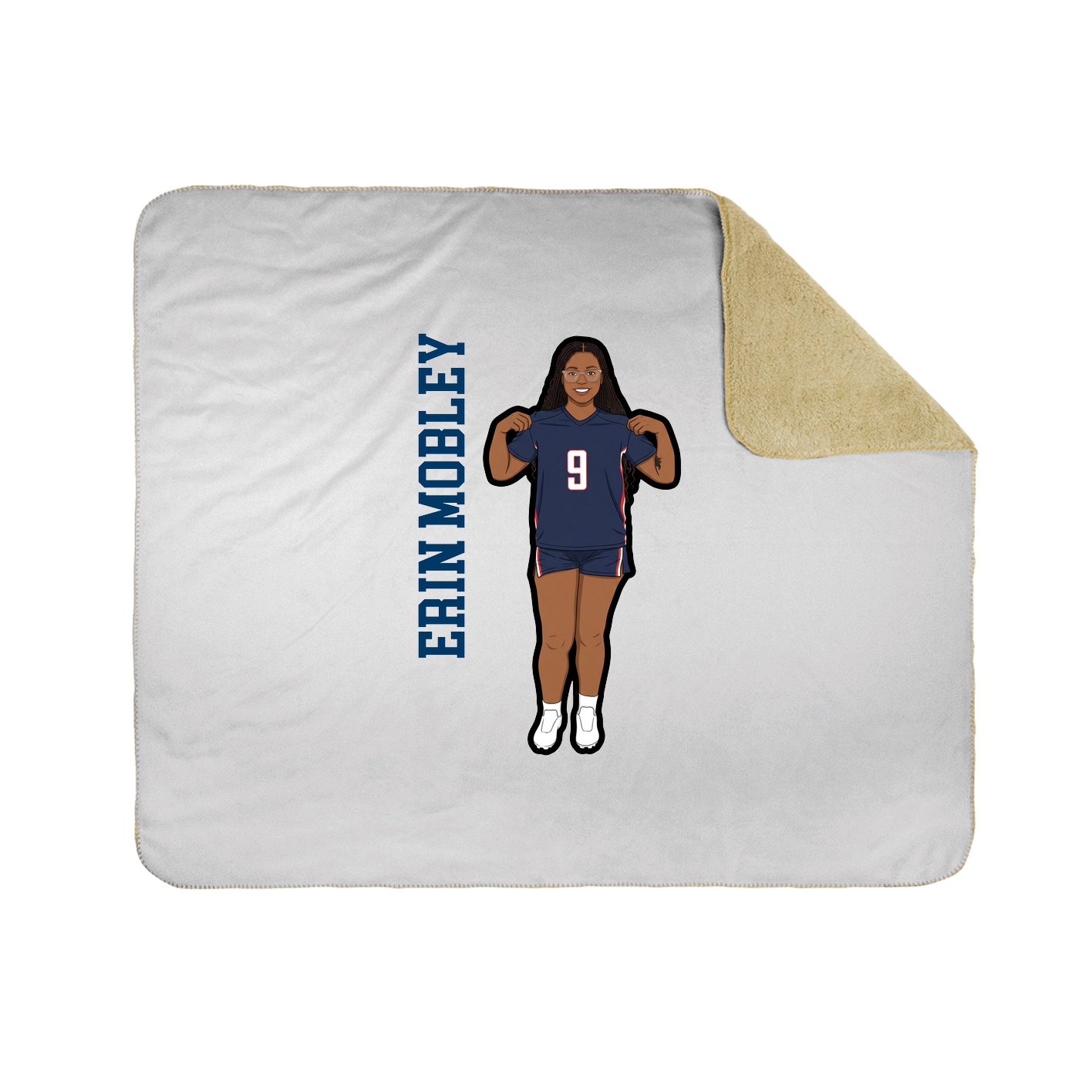 Throw Blanket — Name Vertical in White
