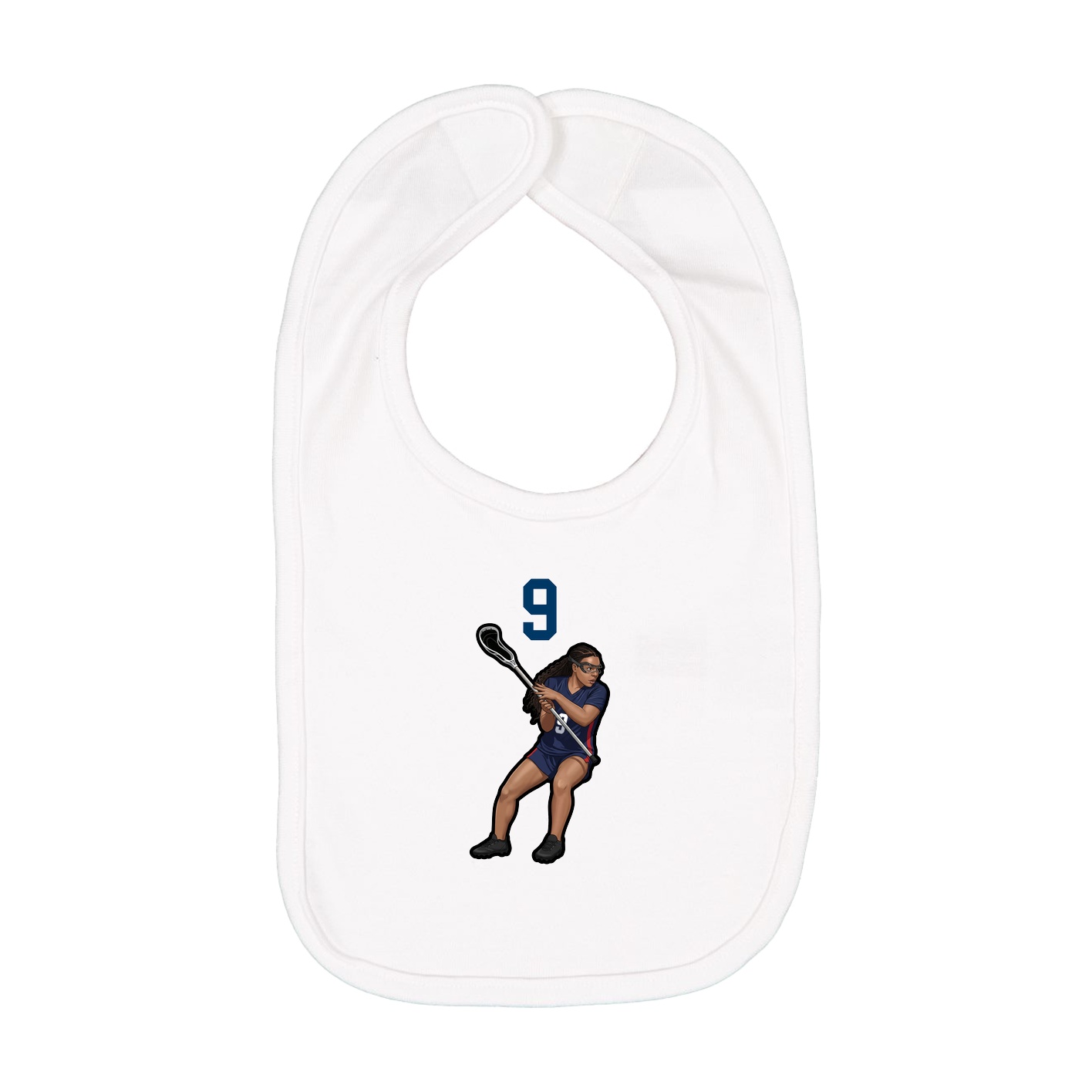 Infant Bib — Number Top in White