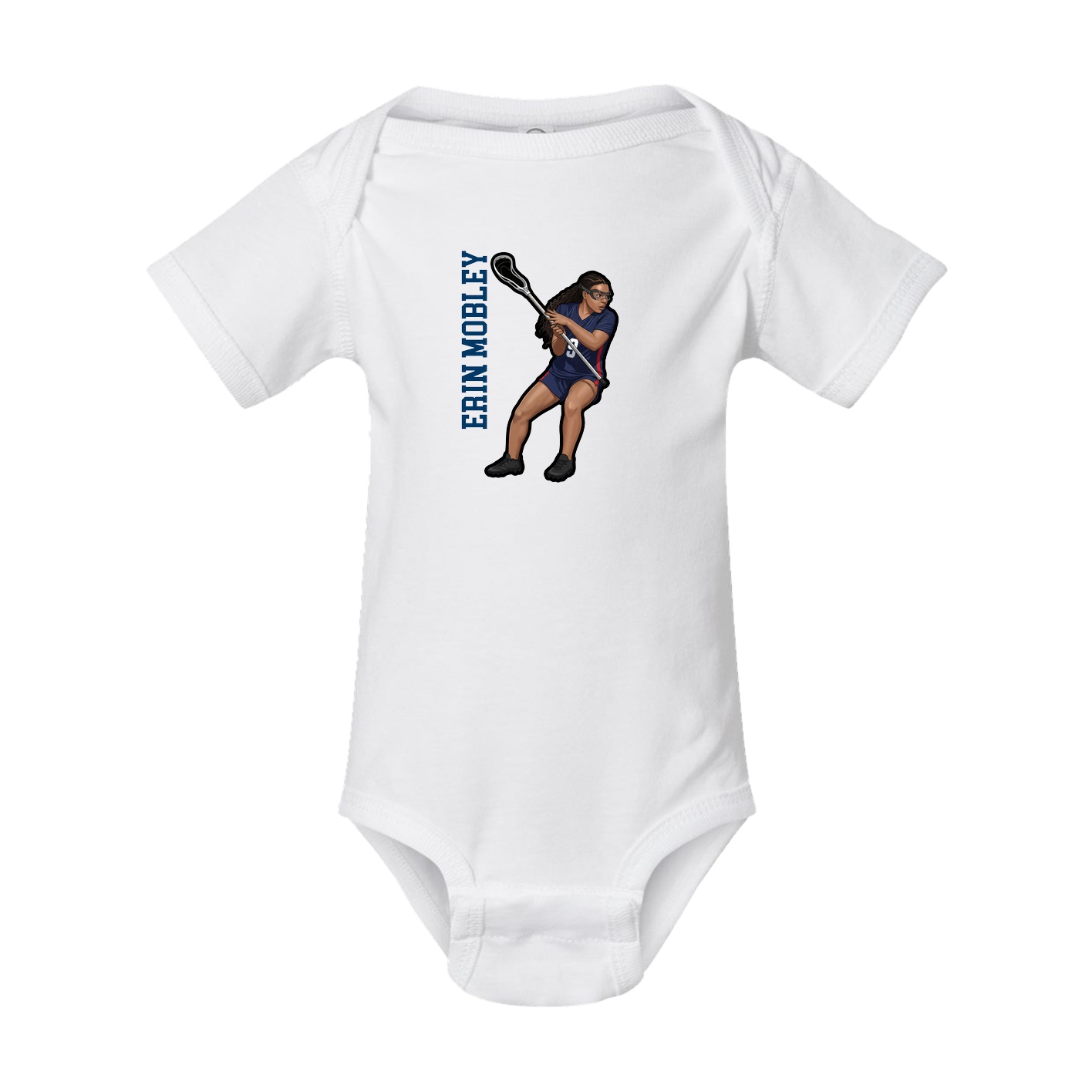 Baby Onesie — Name Vertical in White