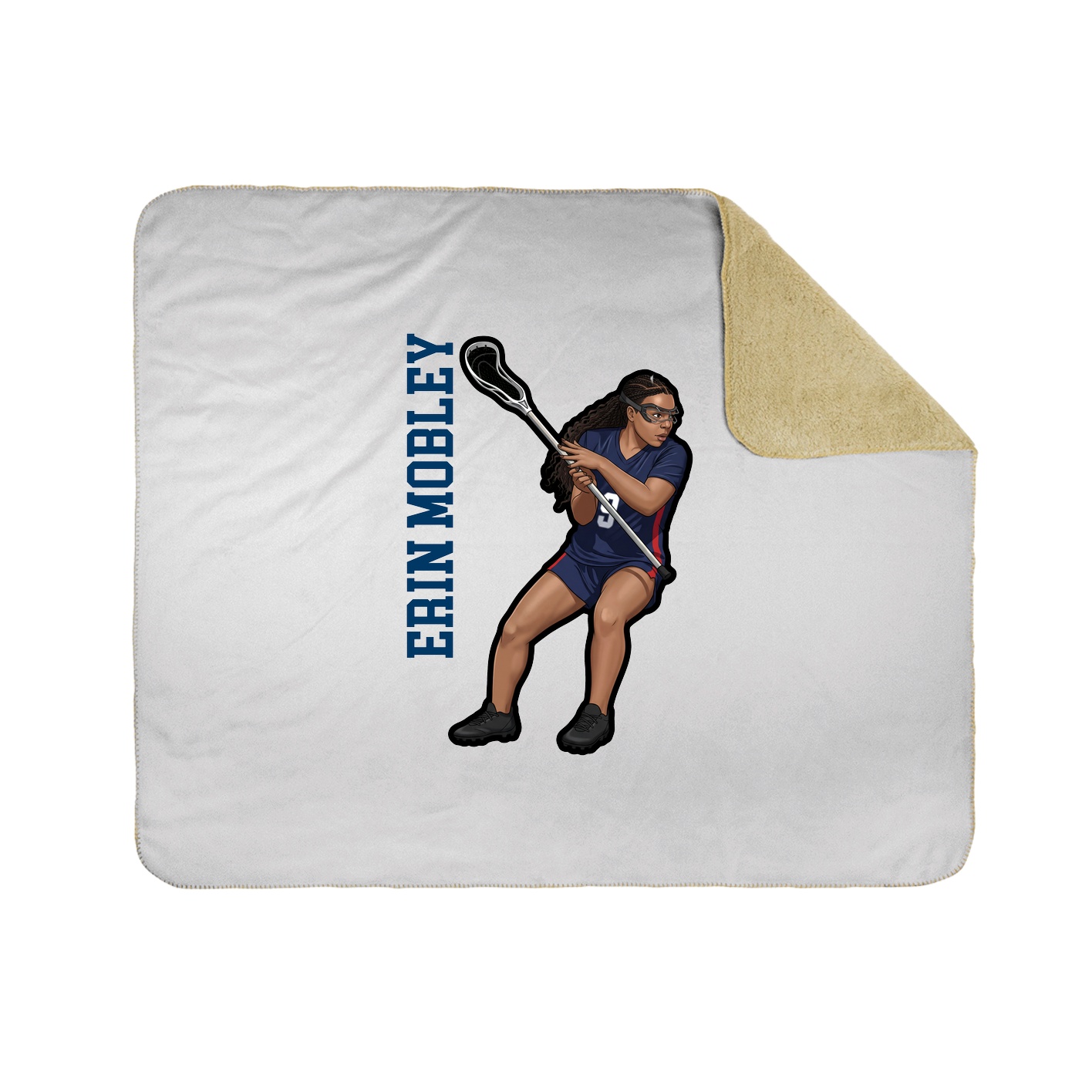Throw Blanket — Name Vertical in White