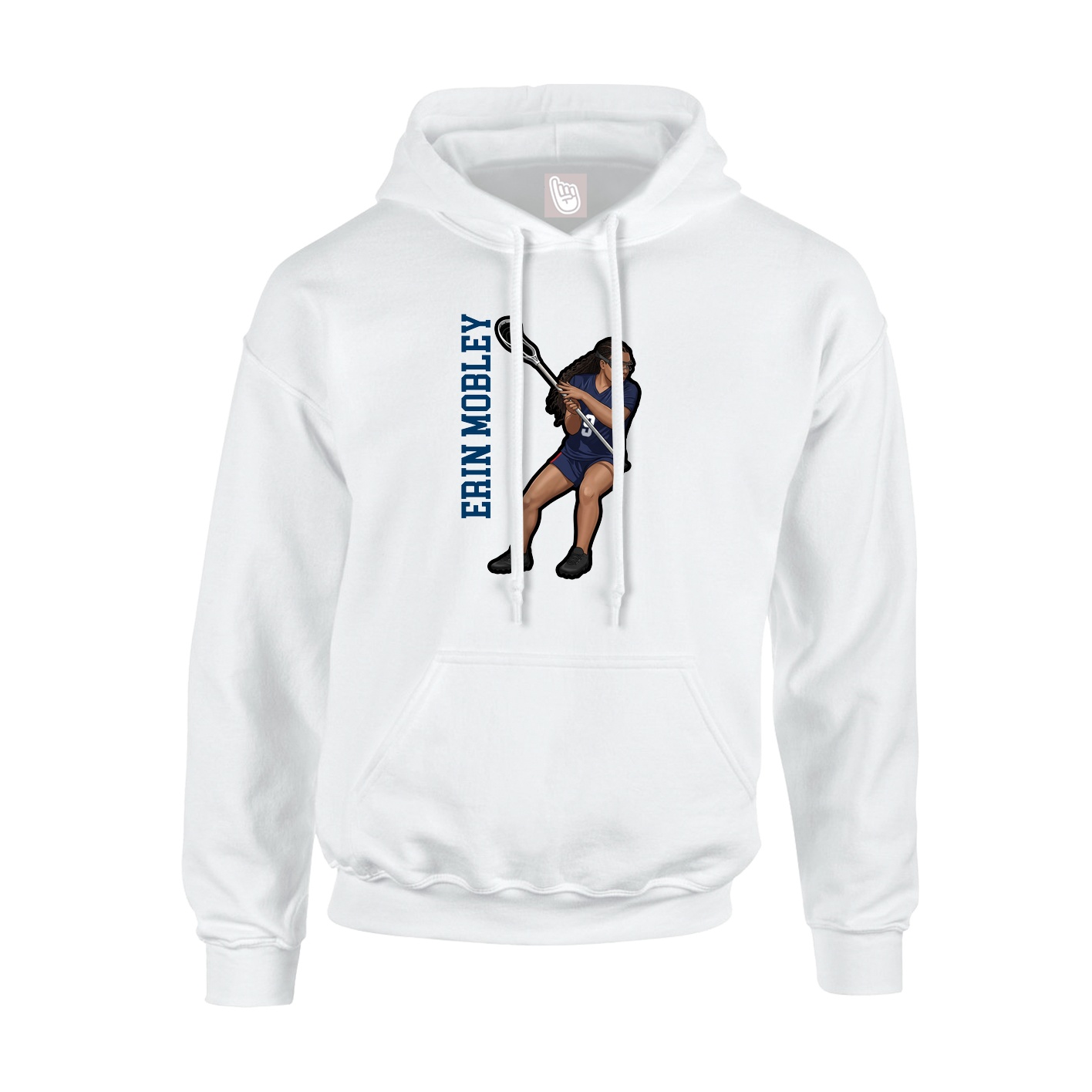 Youth Hoodie — Name Vertical in White