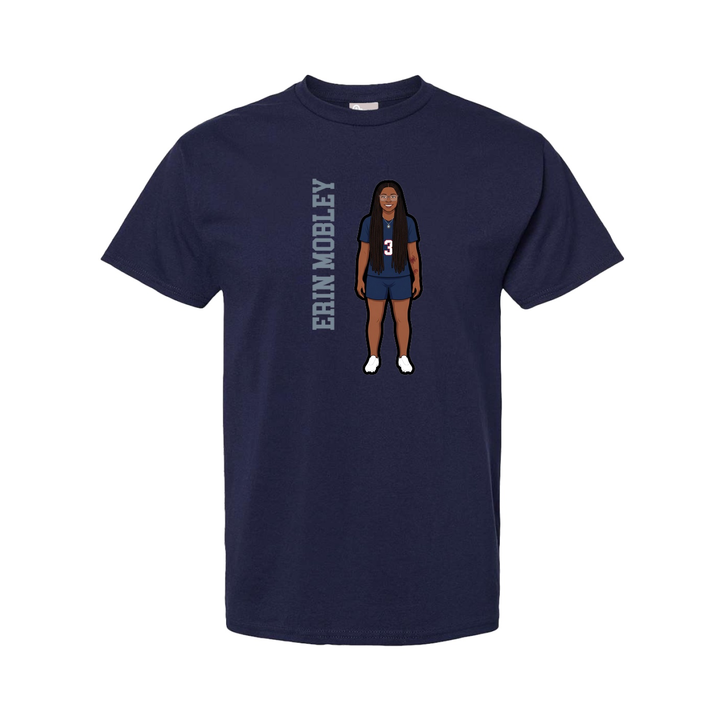 Tee — Name Vertical in Navy