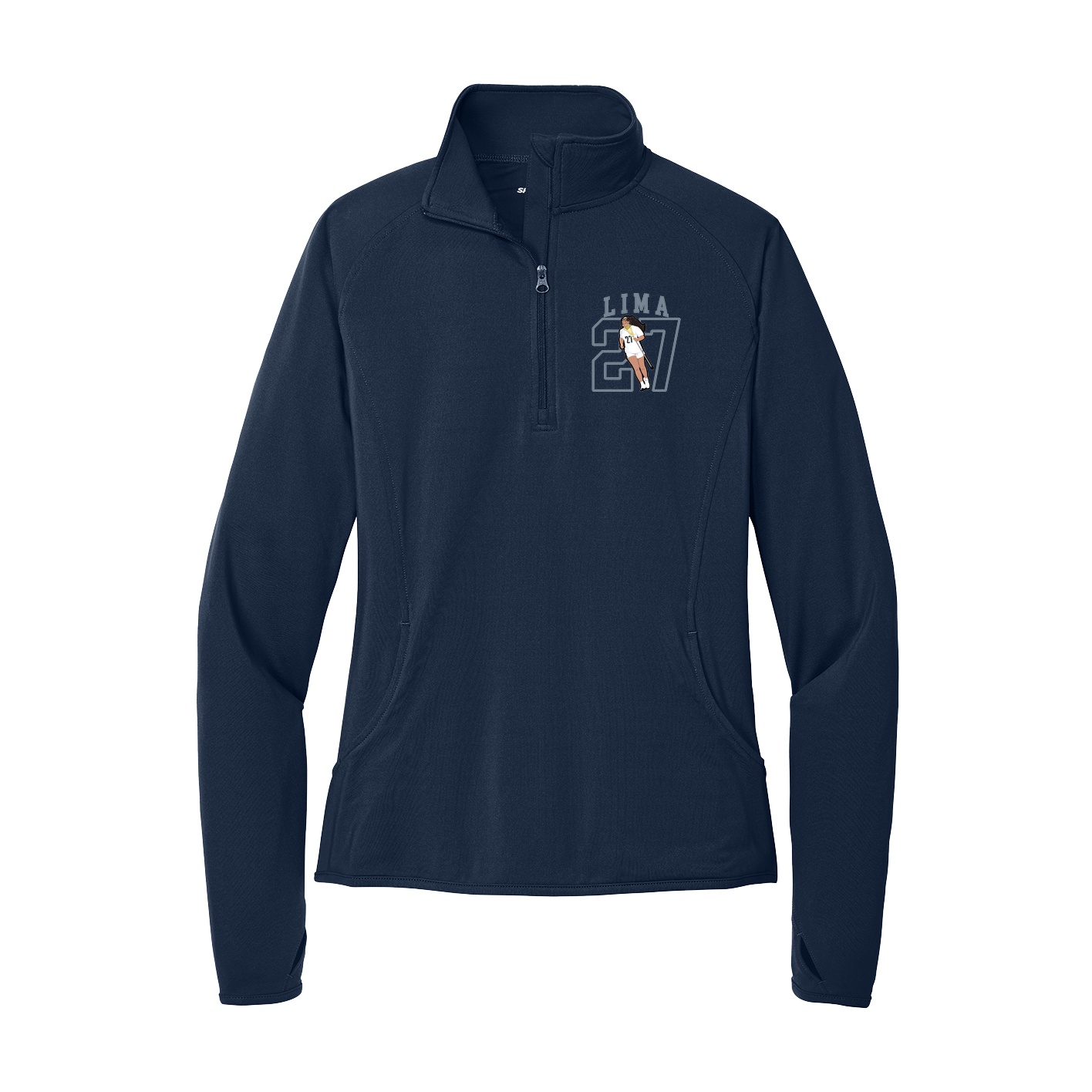 Women's Q-Zip Pullover — Shirsey in Navy