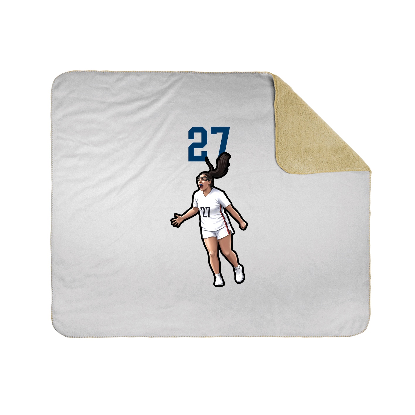 Throw Blanket — Number Top in White
