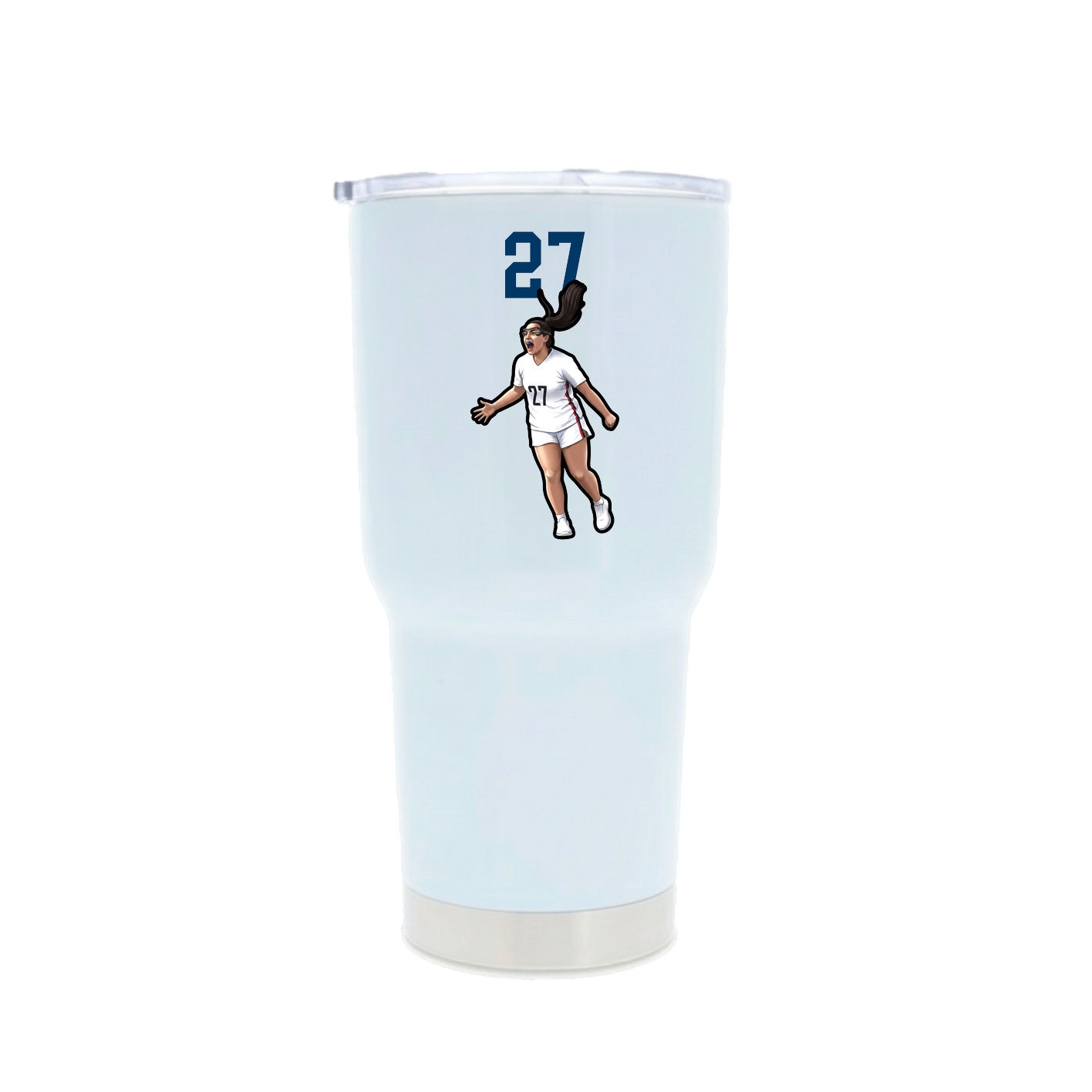 30oz Stainless Steel Tumbler — Number Top in White