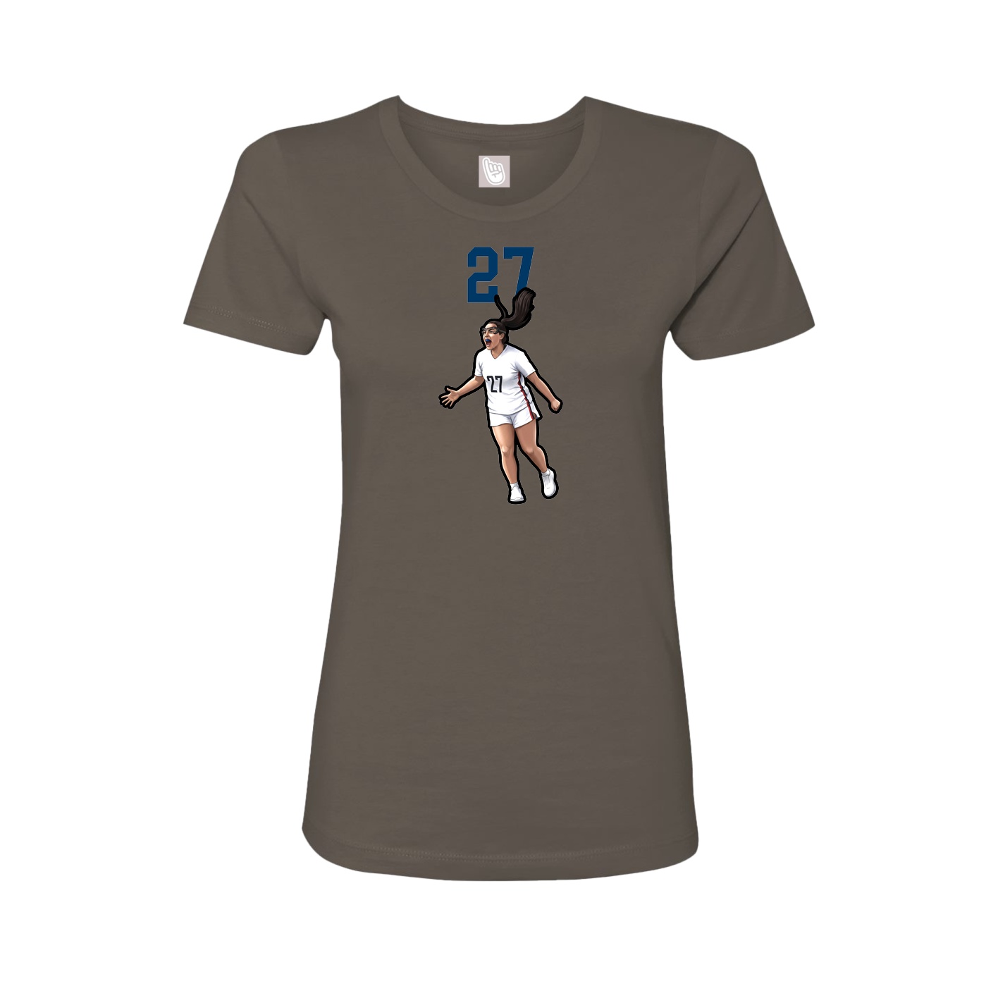 Fitted Women's Tee — Number Top in Grey