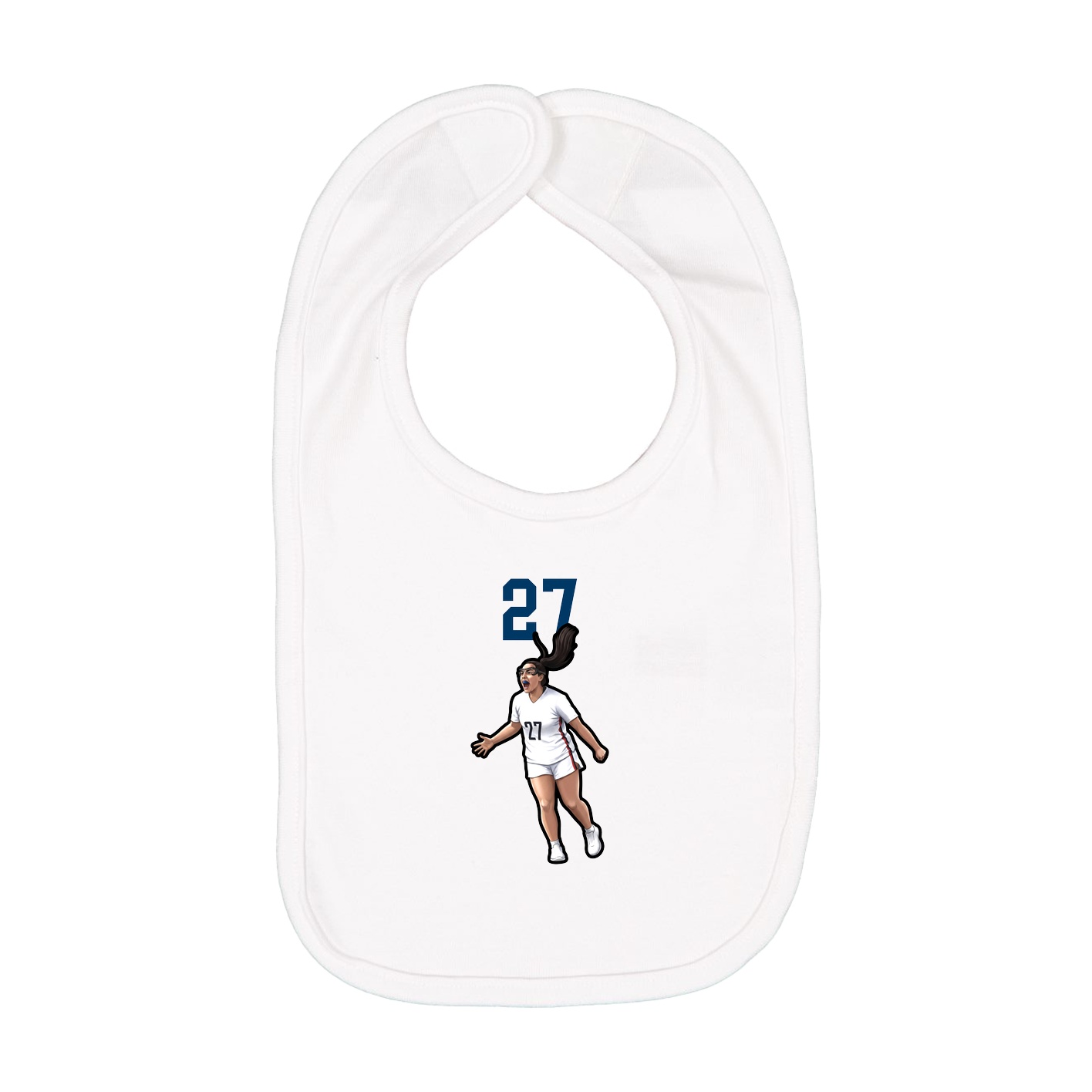 Infant Bib — Number Top in White