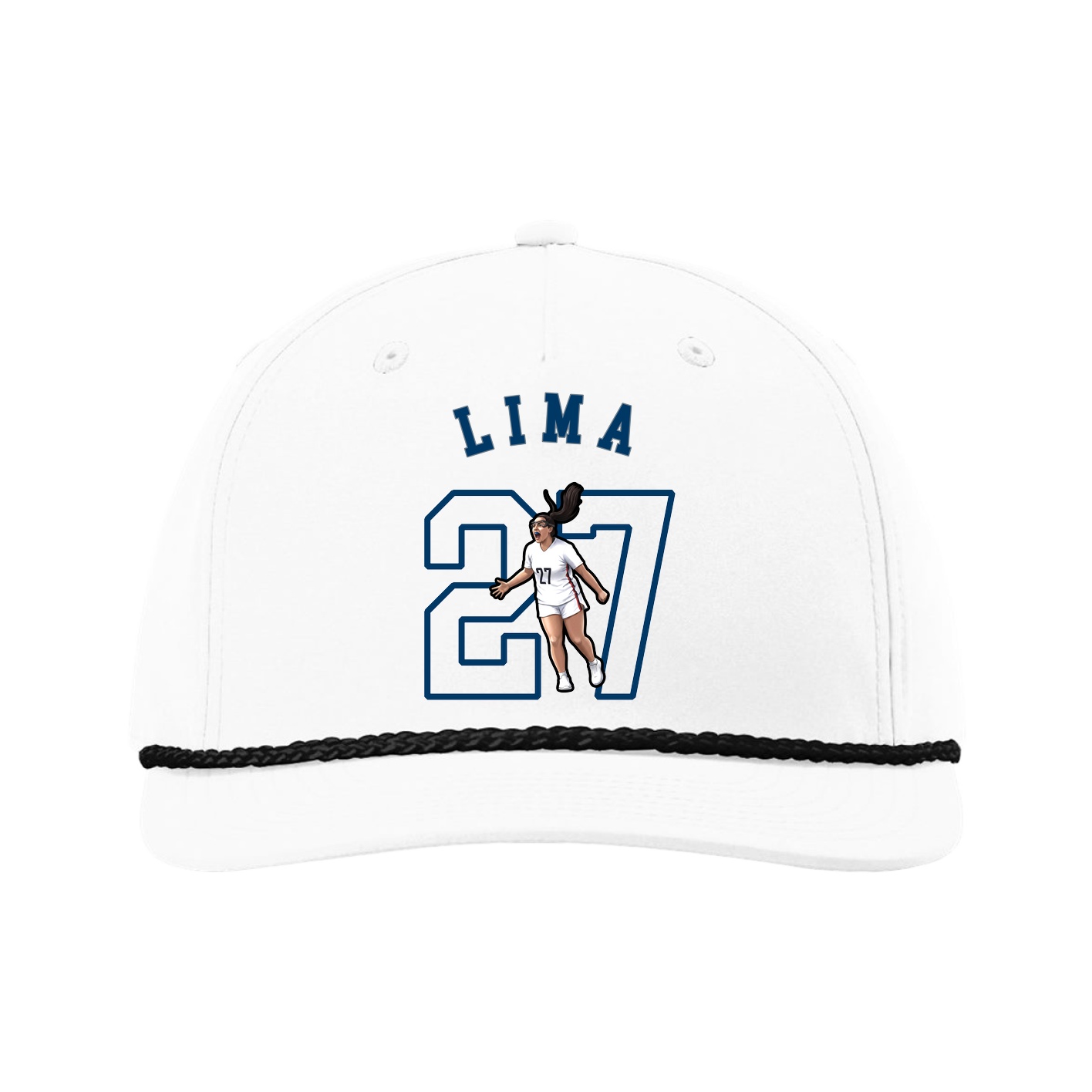 Five-Panel Classic Rope Cap — Shirsey Arch in White
