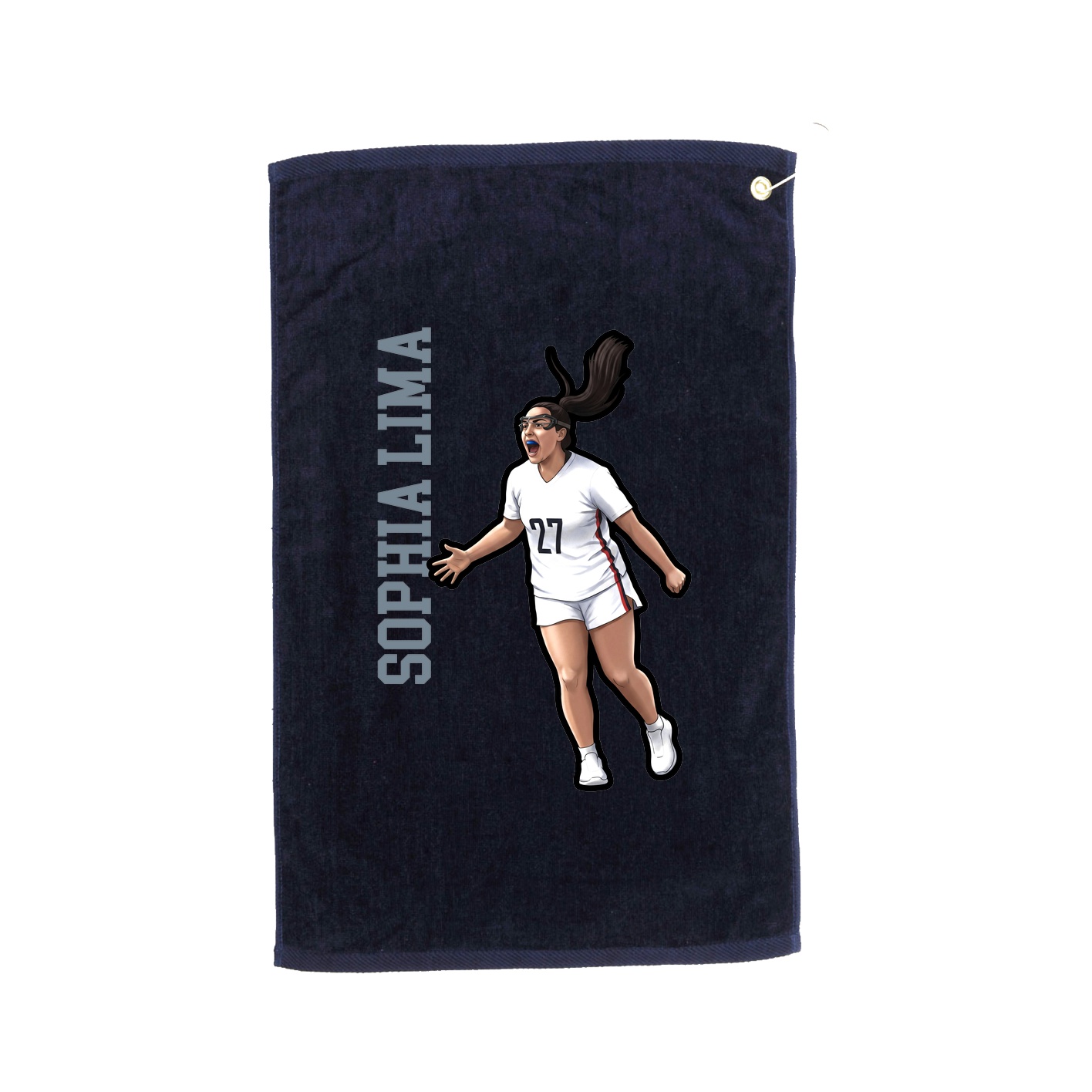 Golf Towel — Name Vertical in Navy
