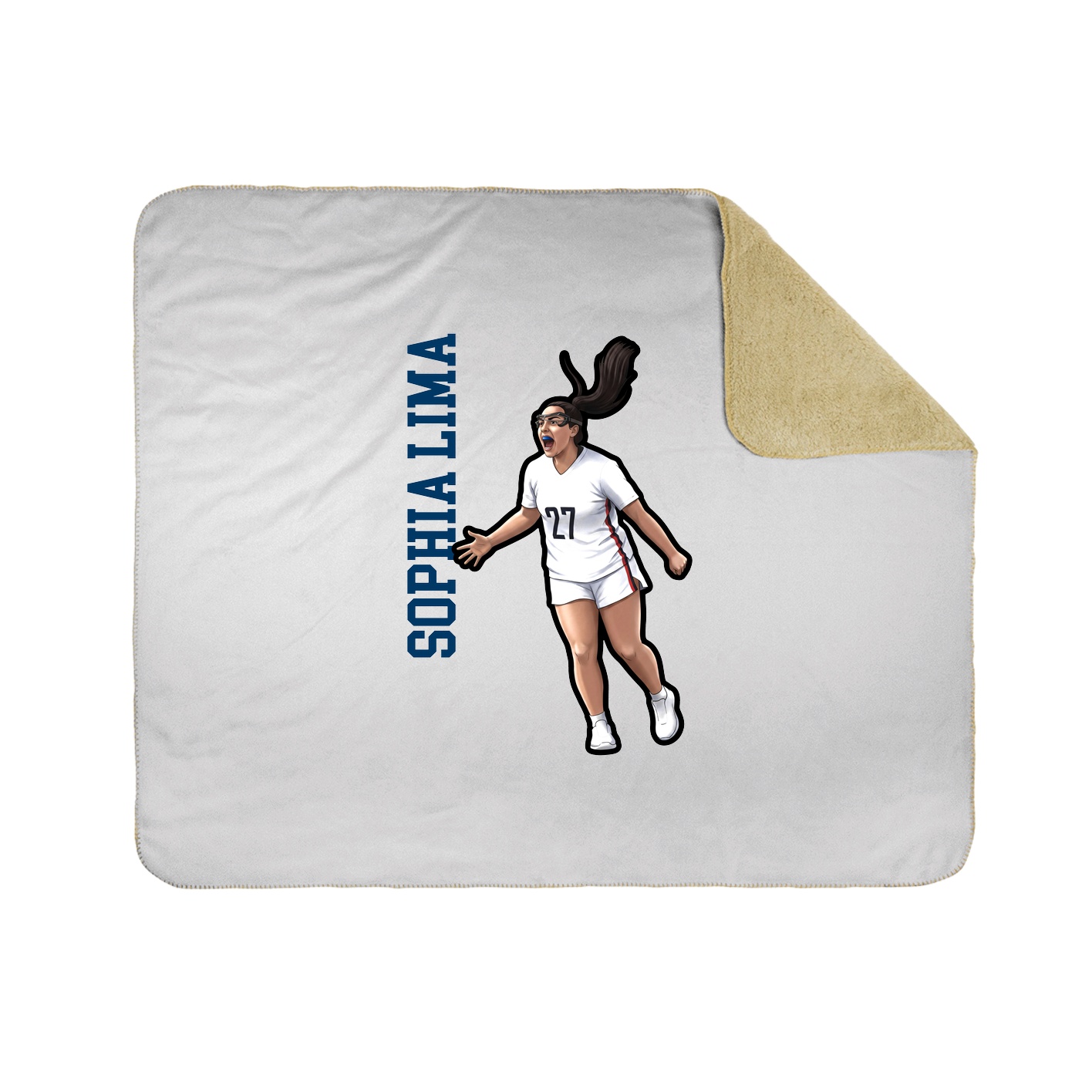 Throw Blanket — Name Vertical in White