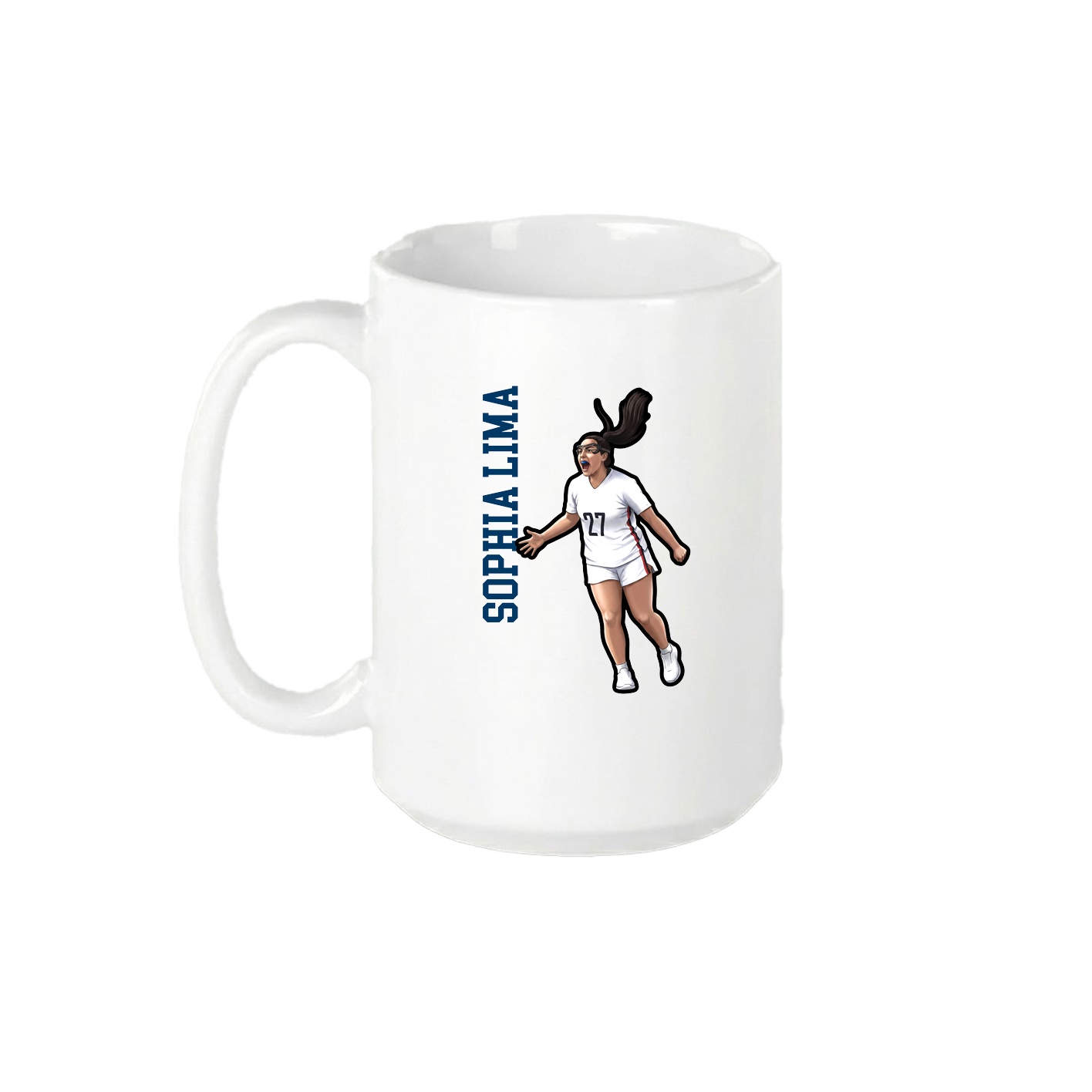 15oz Coffee Mug — Name Vertical in White