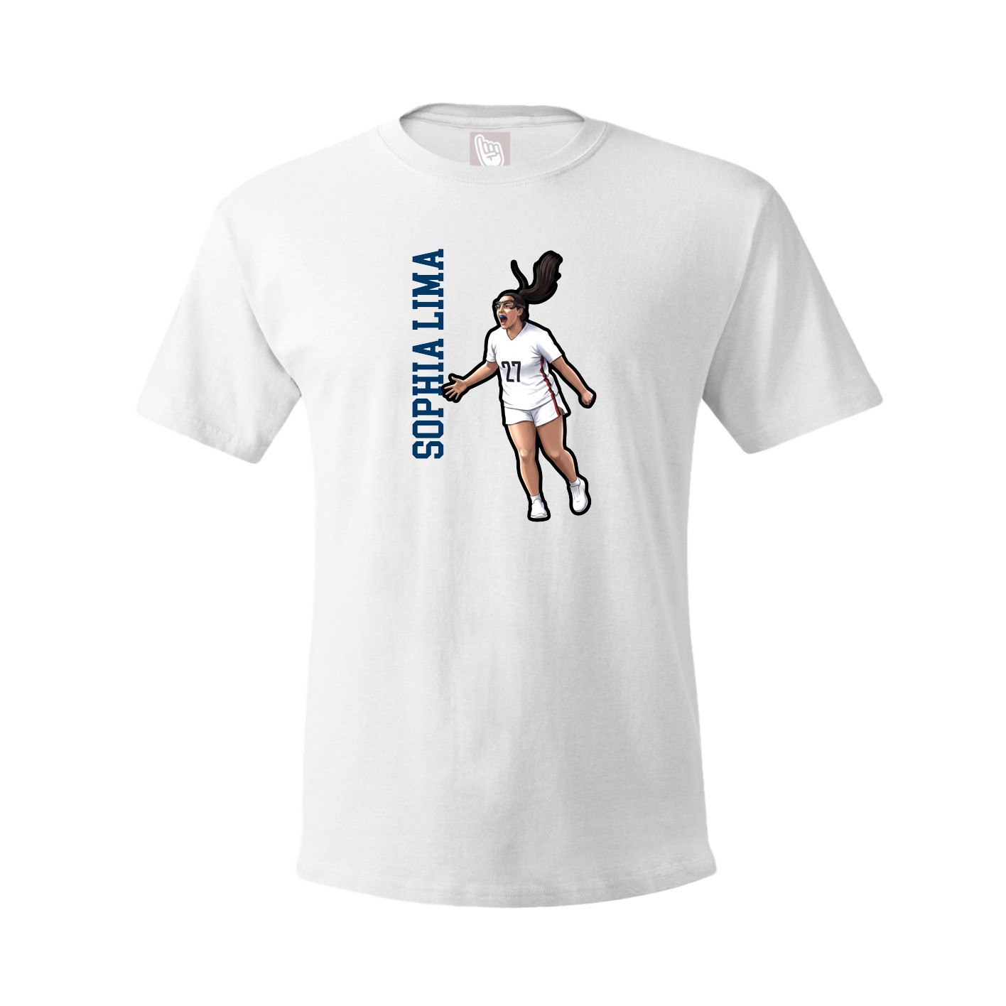 Youth Tee — Name Vertical in White