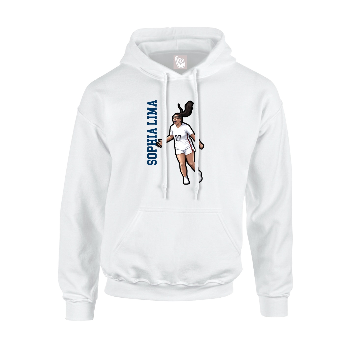 Hoodie — Name Vertical in White