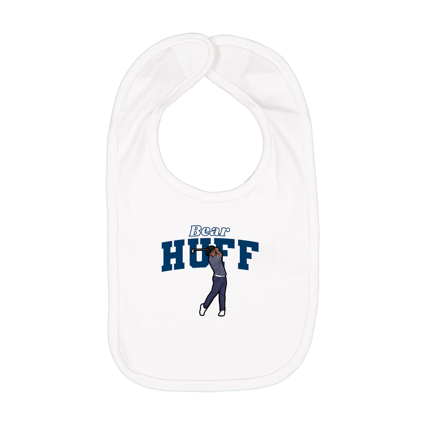 Infant Bib — Name Arch in White