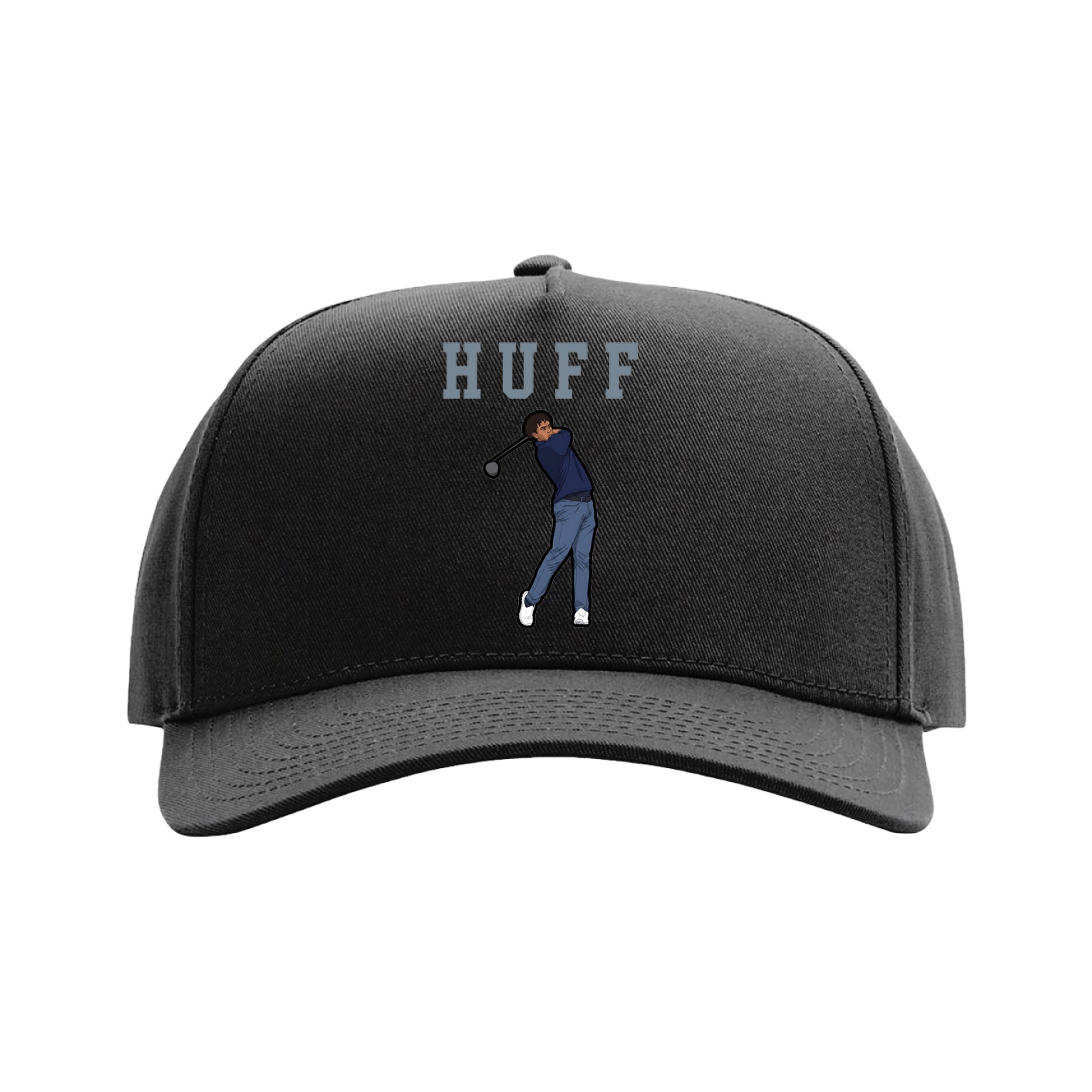 Full Fabric Five-Panel Champ Cap — Shirsey in Black