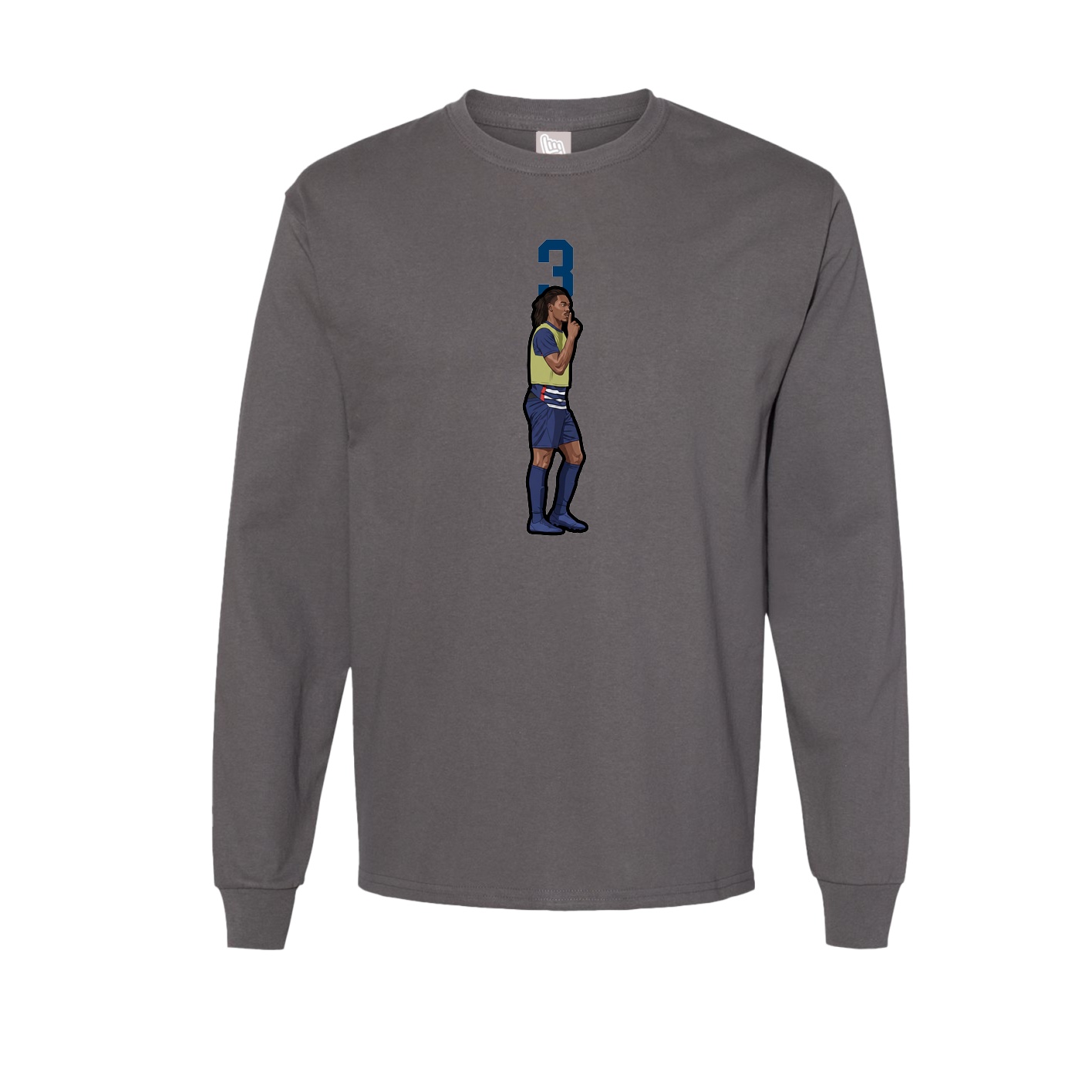 Long Sleeve Tee — Number Top in Grey