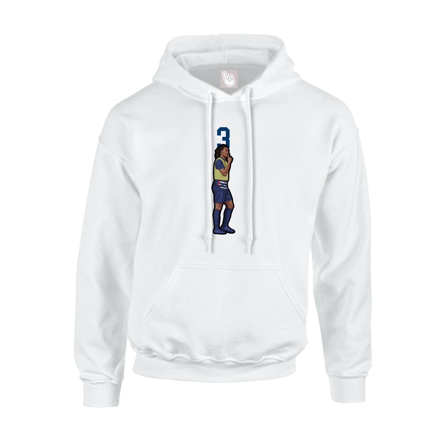Youth Hoodie — Number Top in White