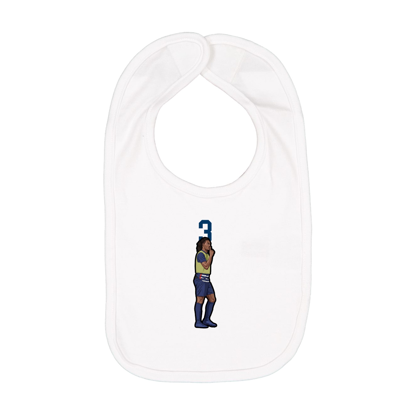 Infant Bib — Number Top in White