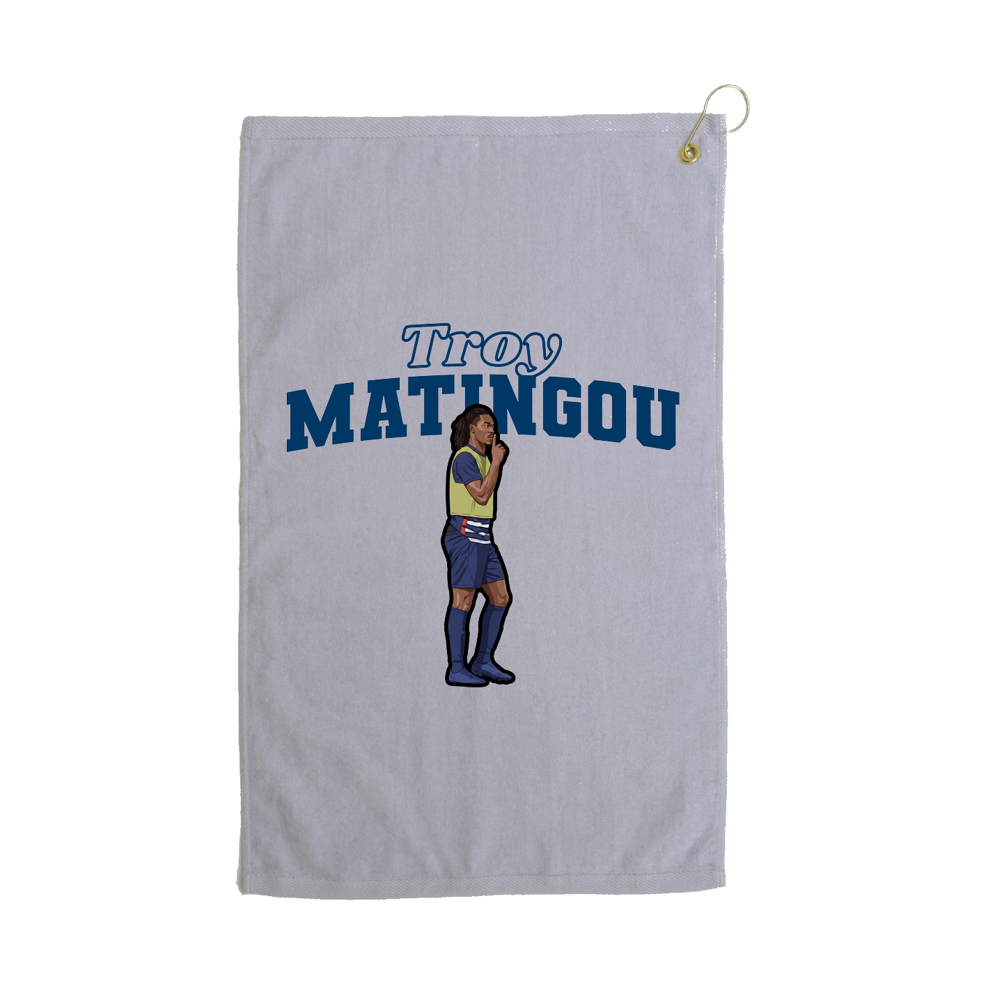 Golf Towel — Name Arch in Grey