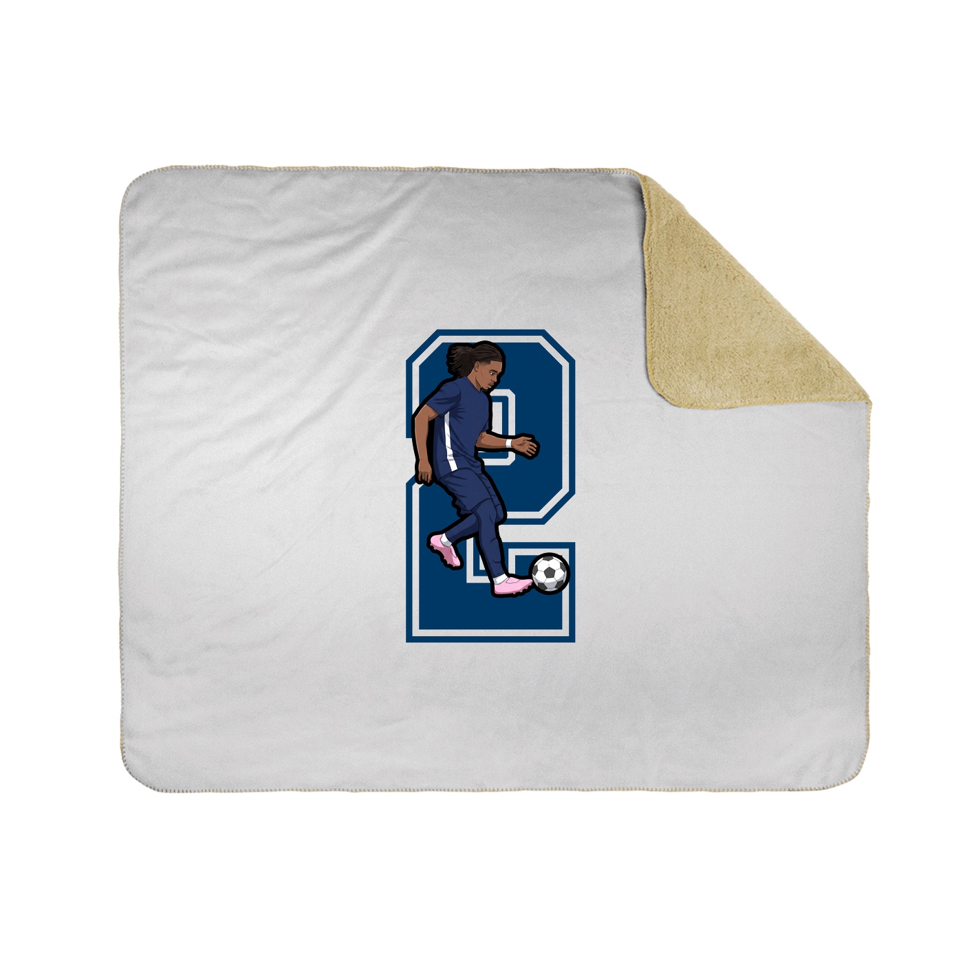 Throw Blanket — Number in White