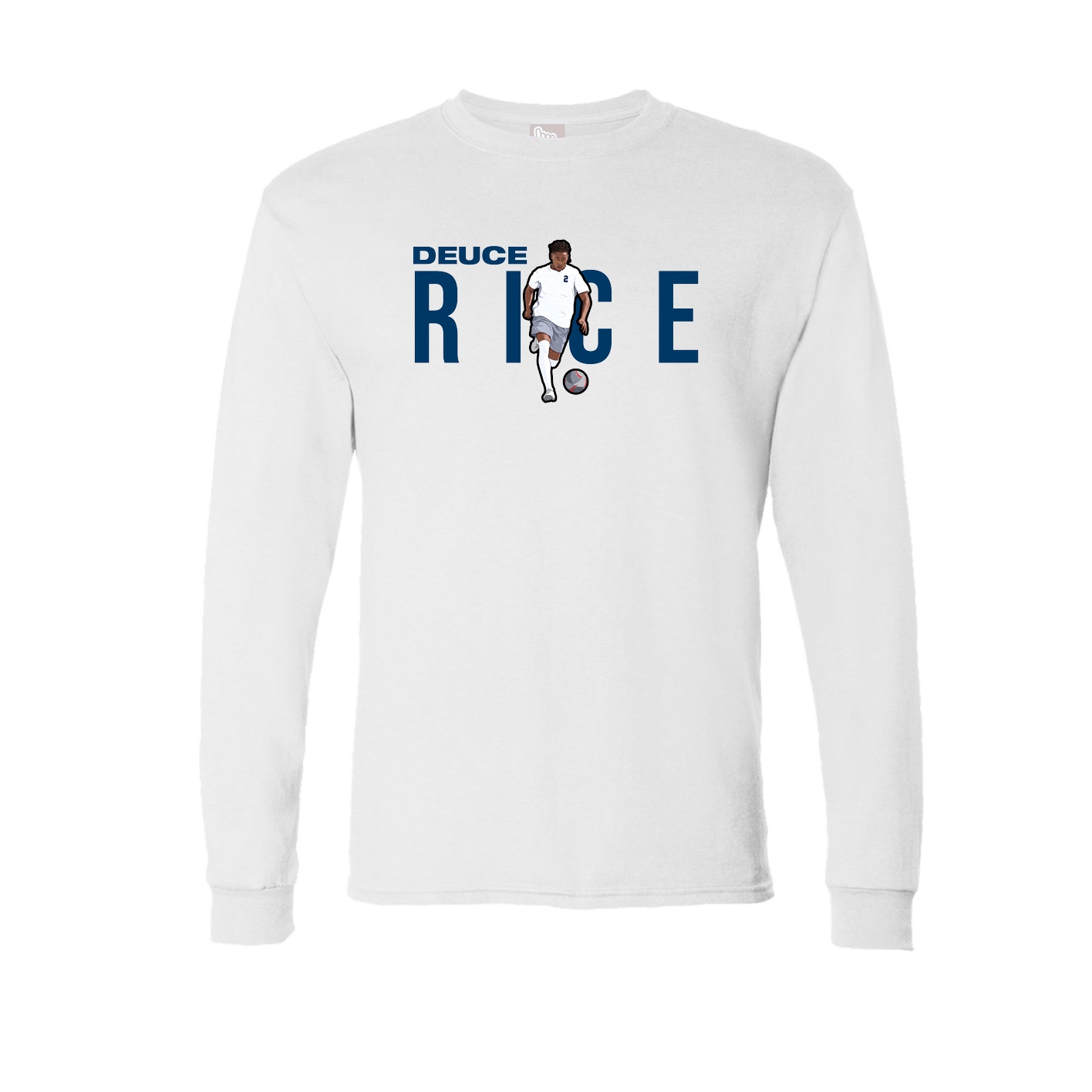 Long Sleeve Tee — Player Name in White