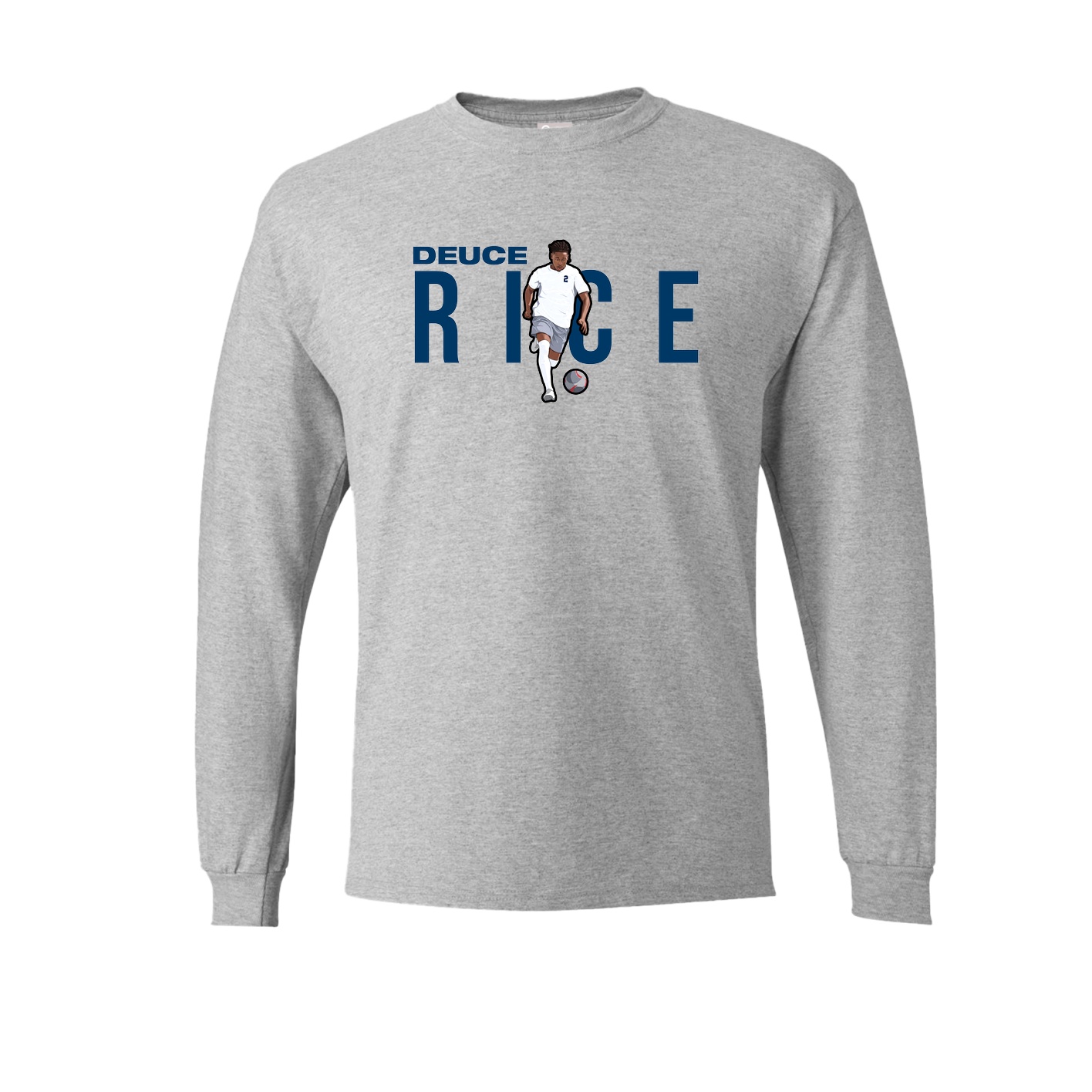 Long Sleeve Tee — Player Name in Grey