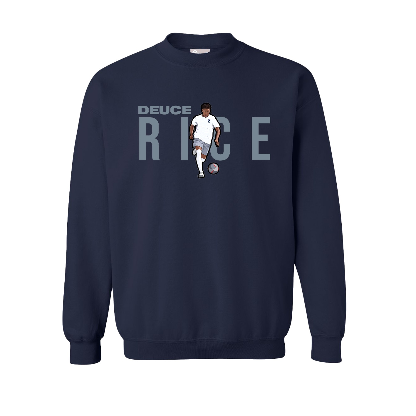 Fleece Crew — Player Name in Navy
