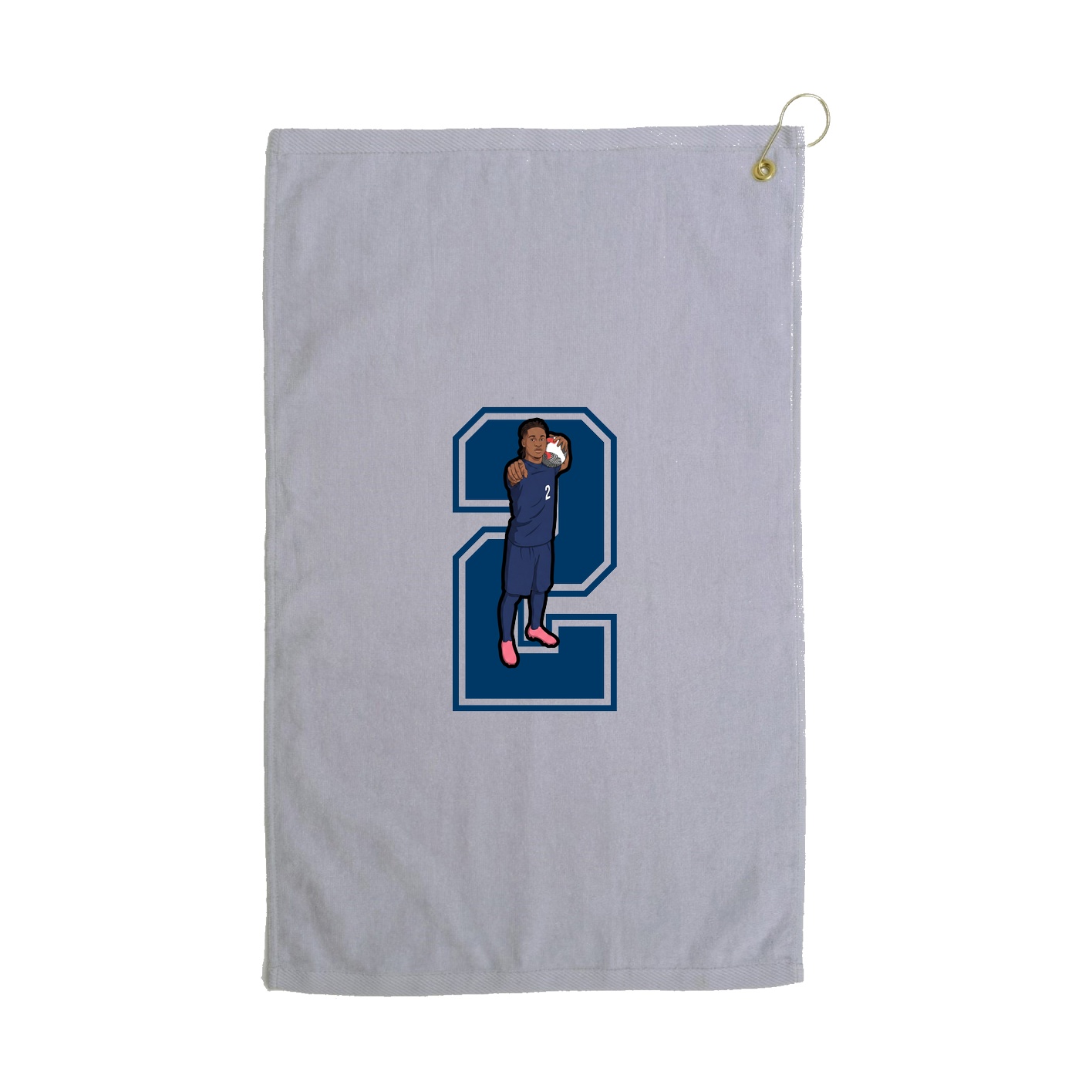 Golf Towel — Number in Grey