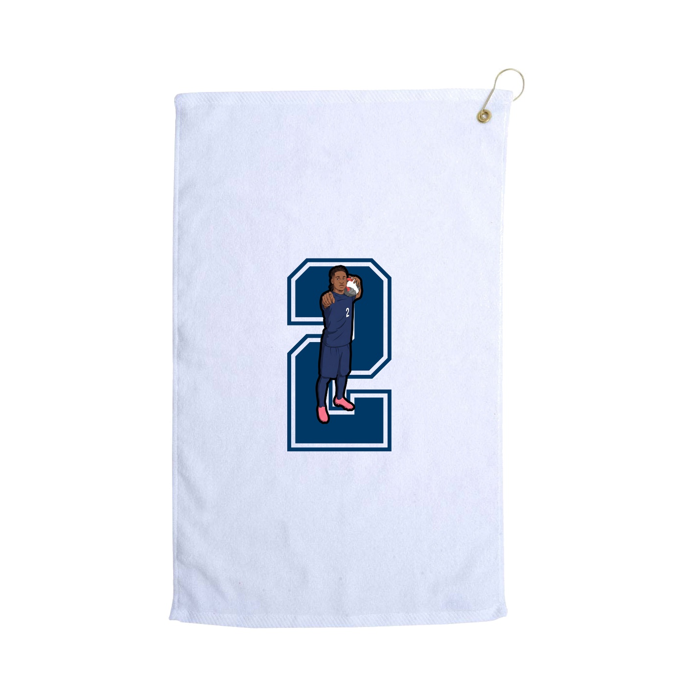 Golf Towel — Number in White