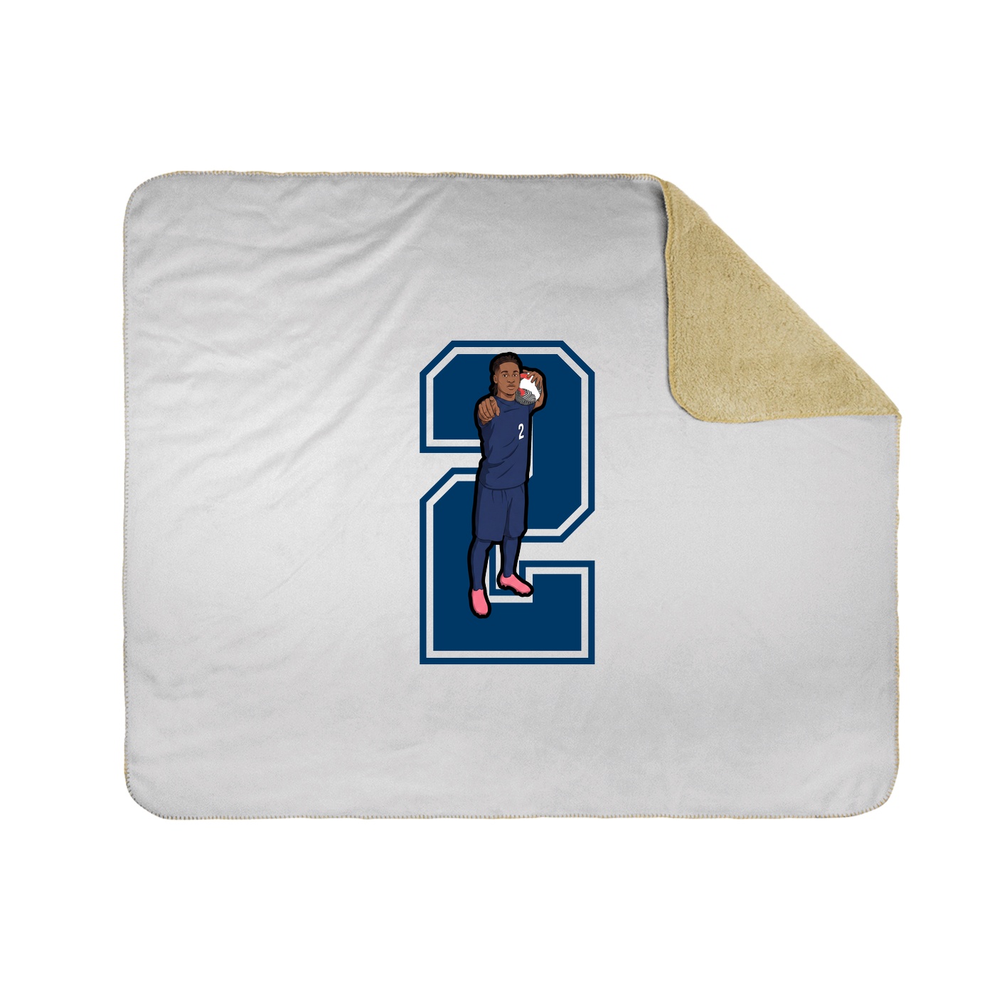 Throw Blanket — Number in White