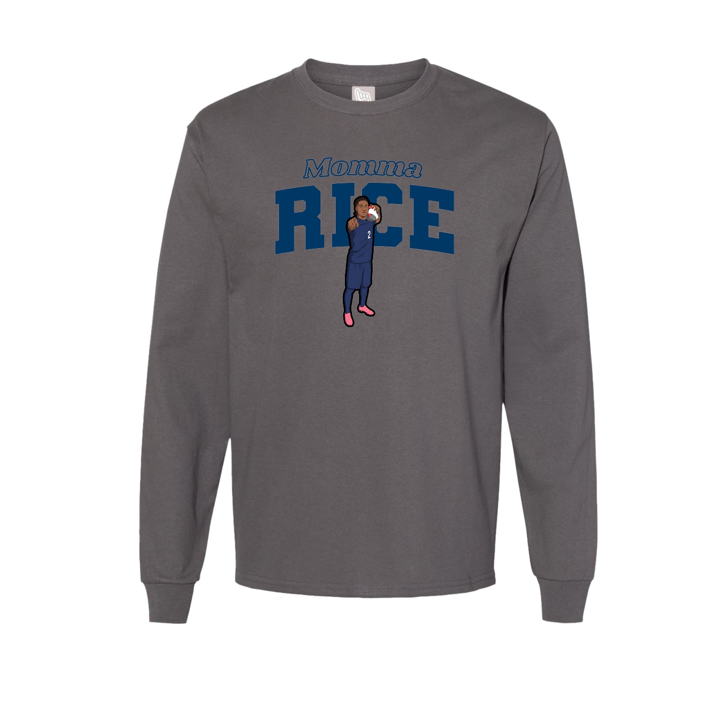 Long Sleeve Tee — Mothers Day Block in Grey