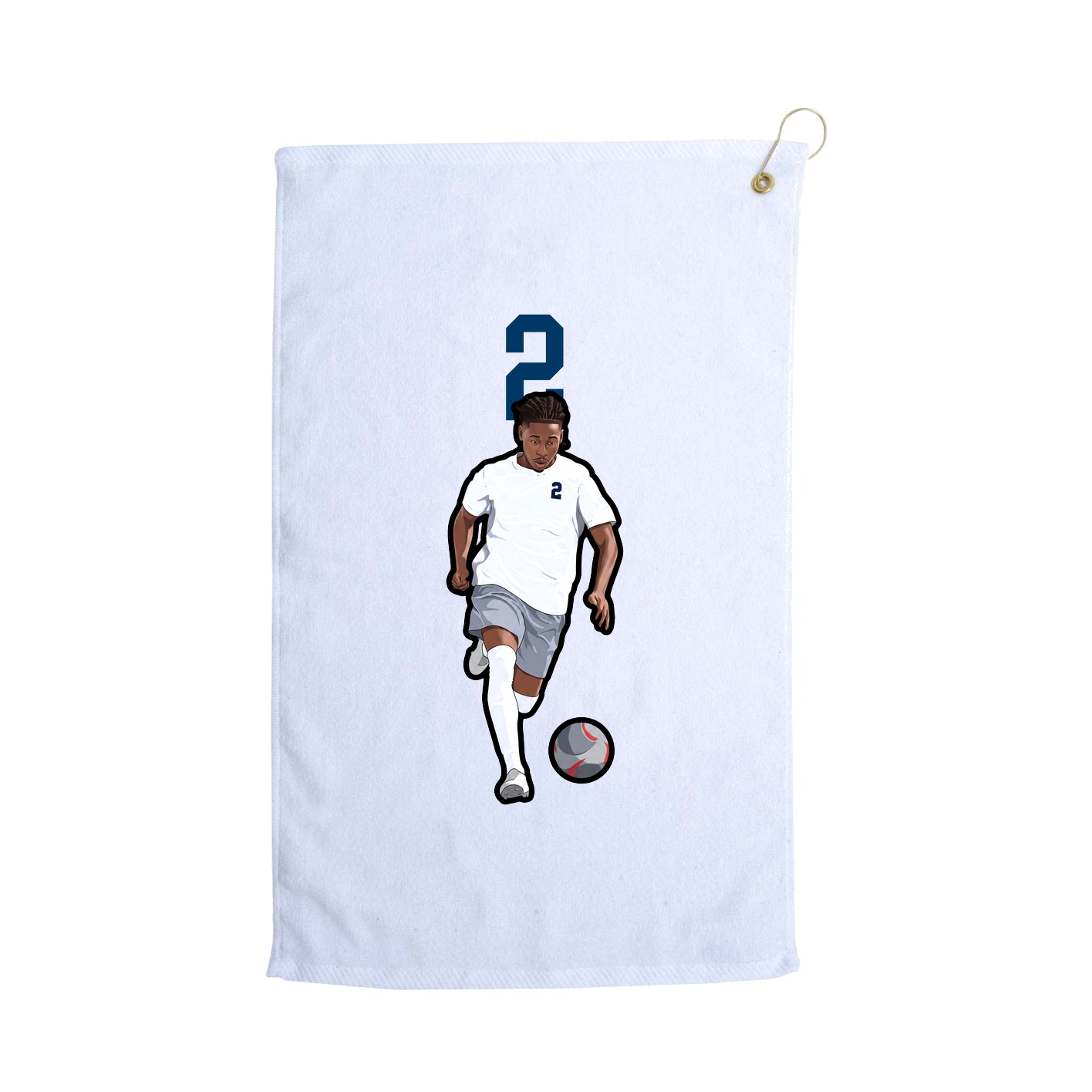 Golf Towel — Number Top in White