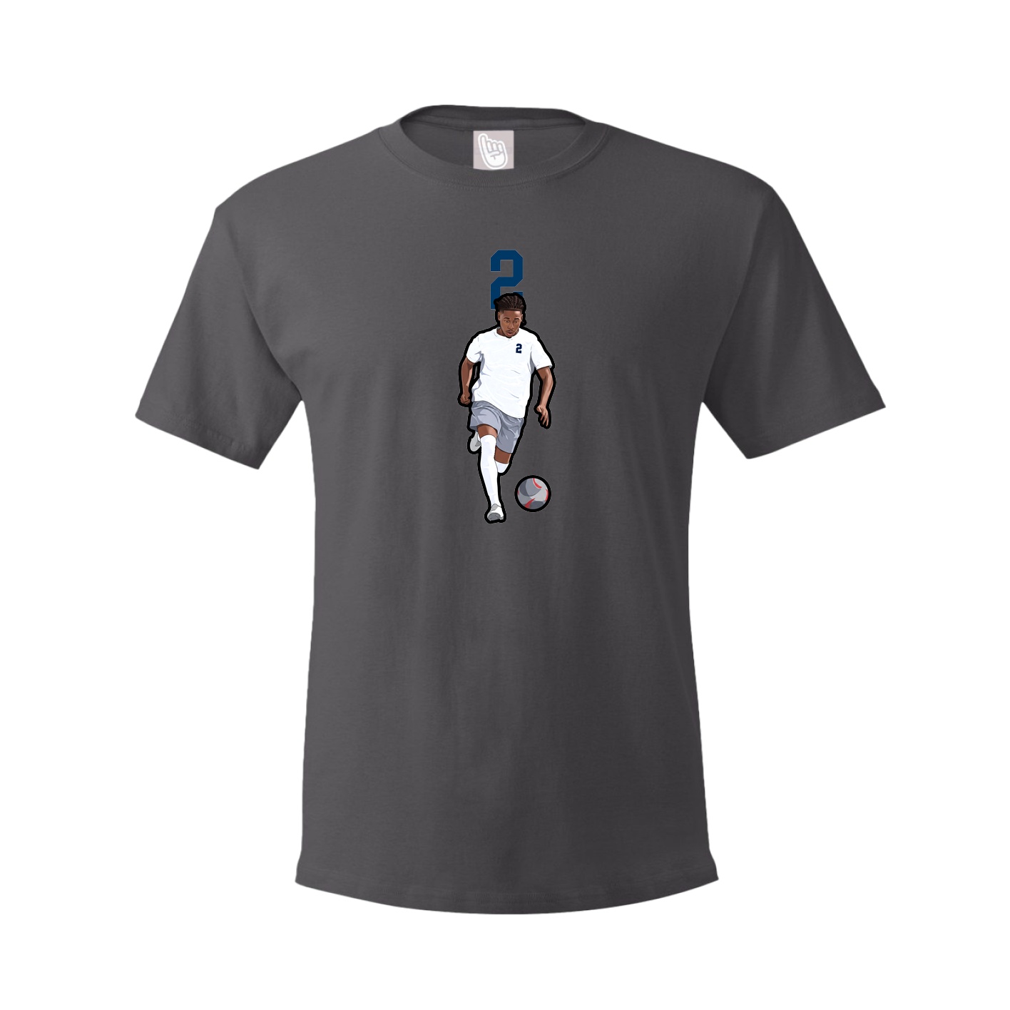 Youth Tee — Number Top in Grey