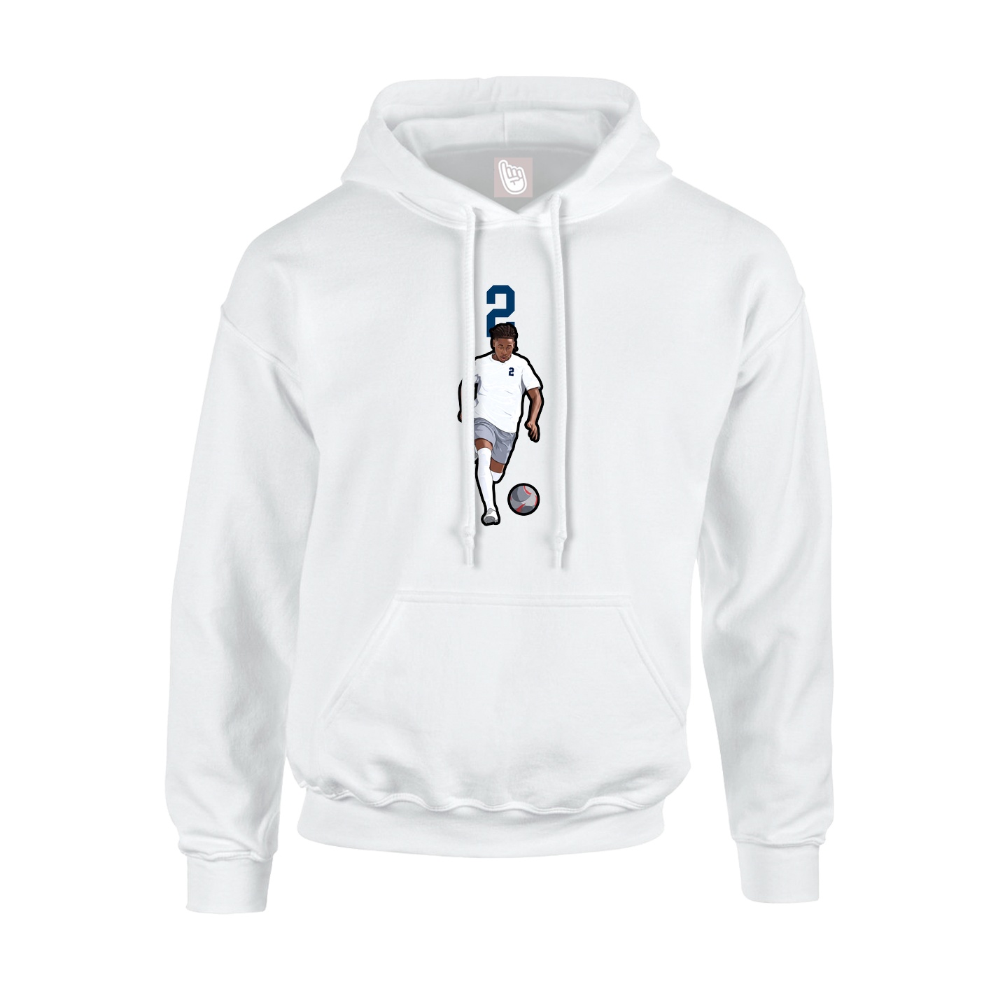 Youth Hoodie — Number Top in White