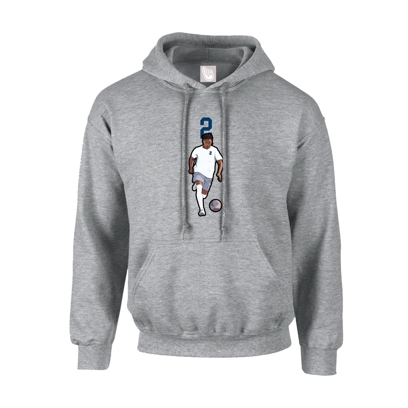Youth Hoodie — Number Top in Grey