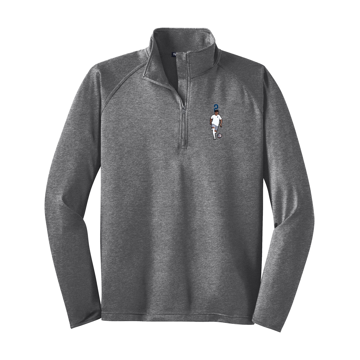 Q-Zip Pullover — Number Top in Grey