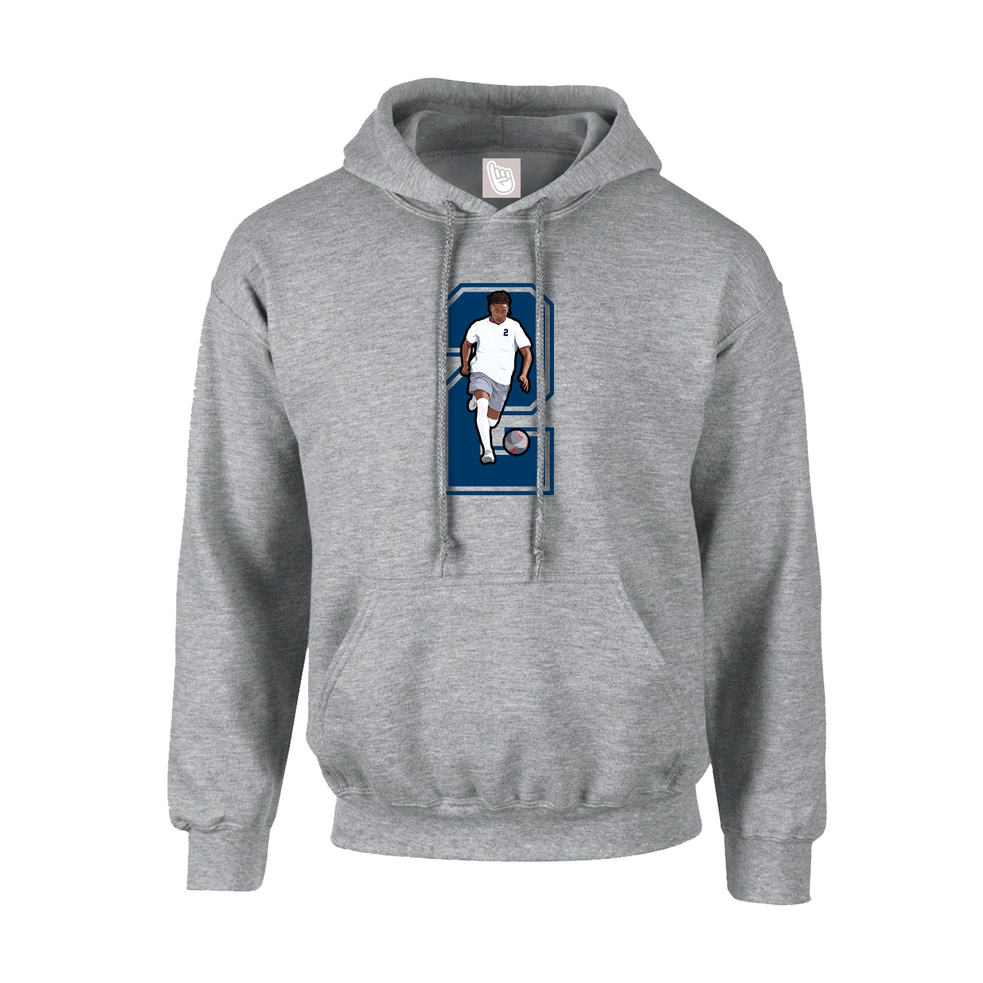 Hoodie — Number in Grey