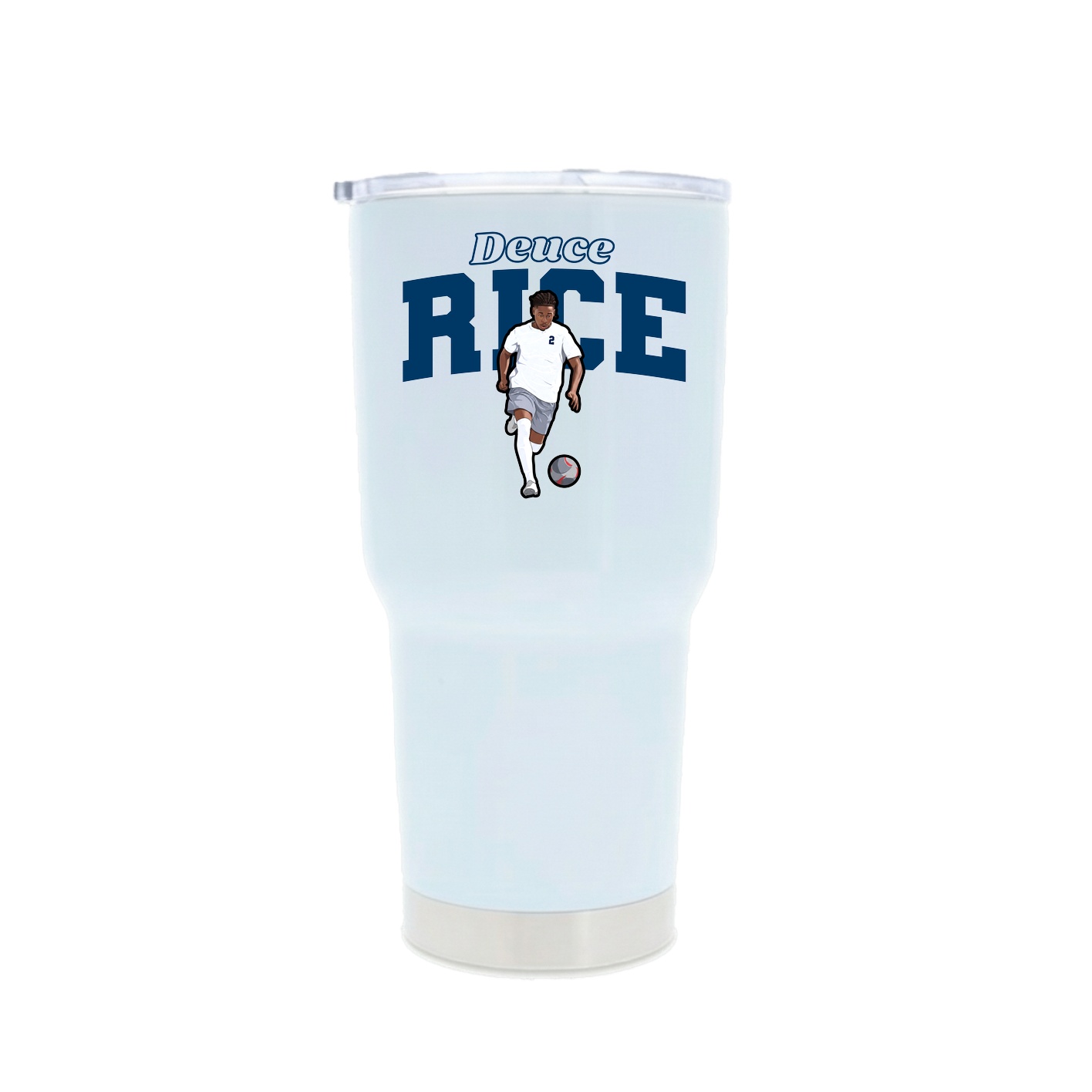30oz Stainless Steel Tumbler — Name Arch in White